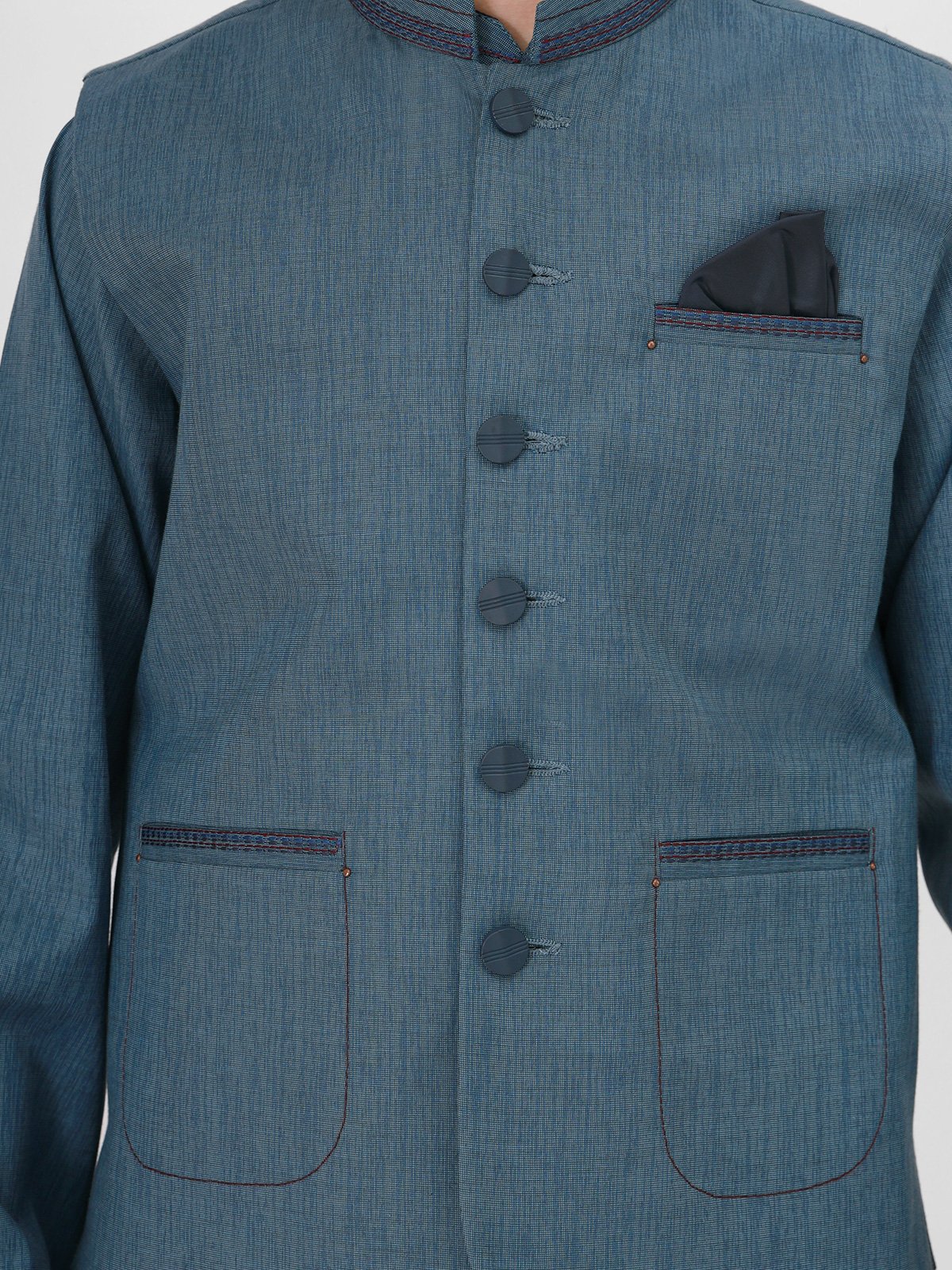 Embroidered Blended Waistcoat Suit - EBTWCS21-25149 - Image 2