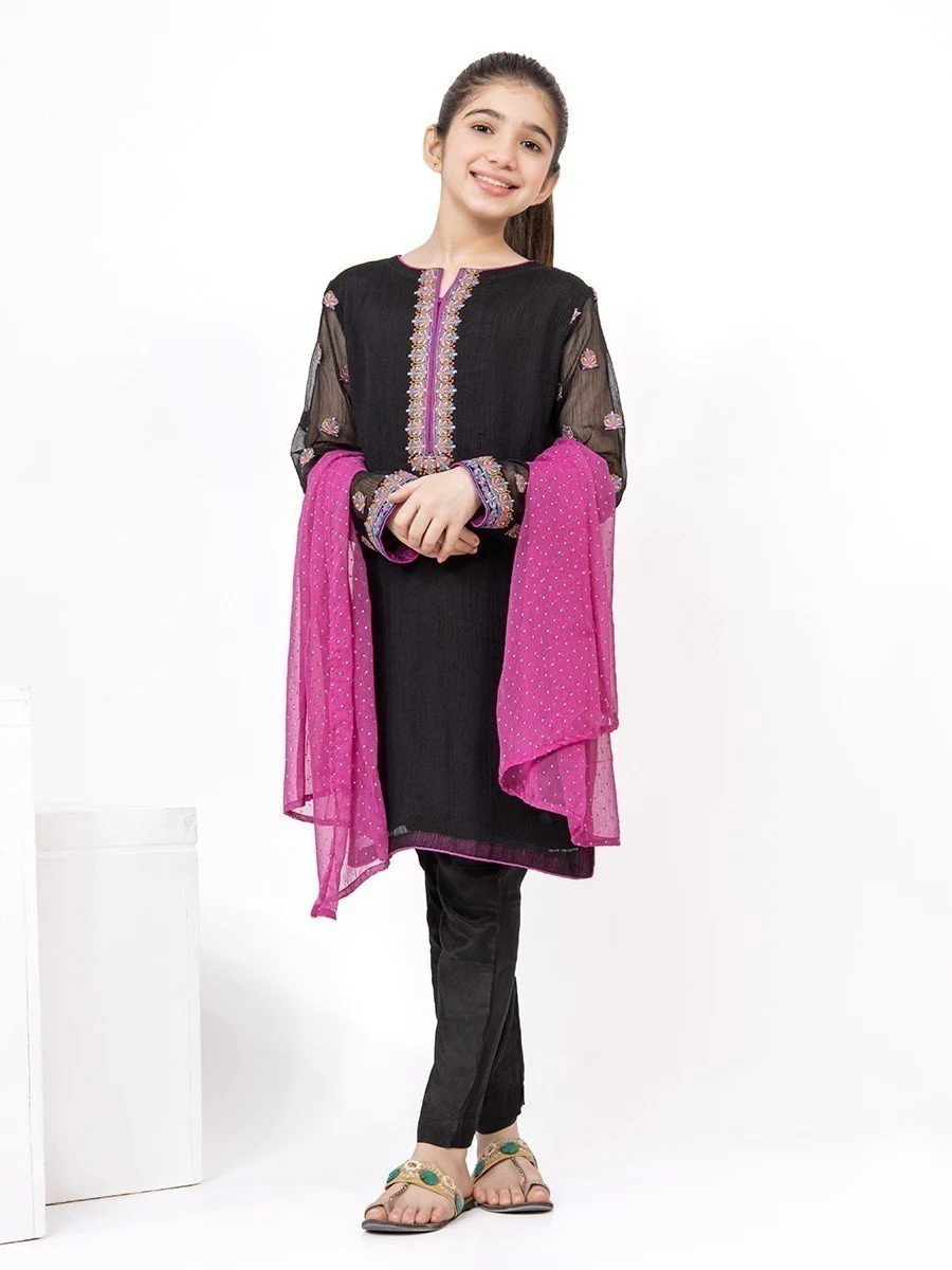 Embroidered Chiffon Suit - EGTP21-22178 - Image 5