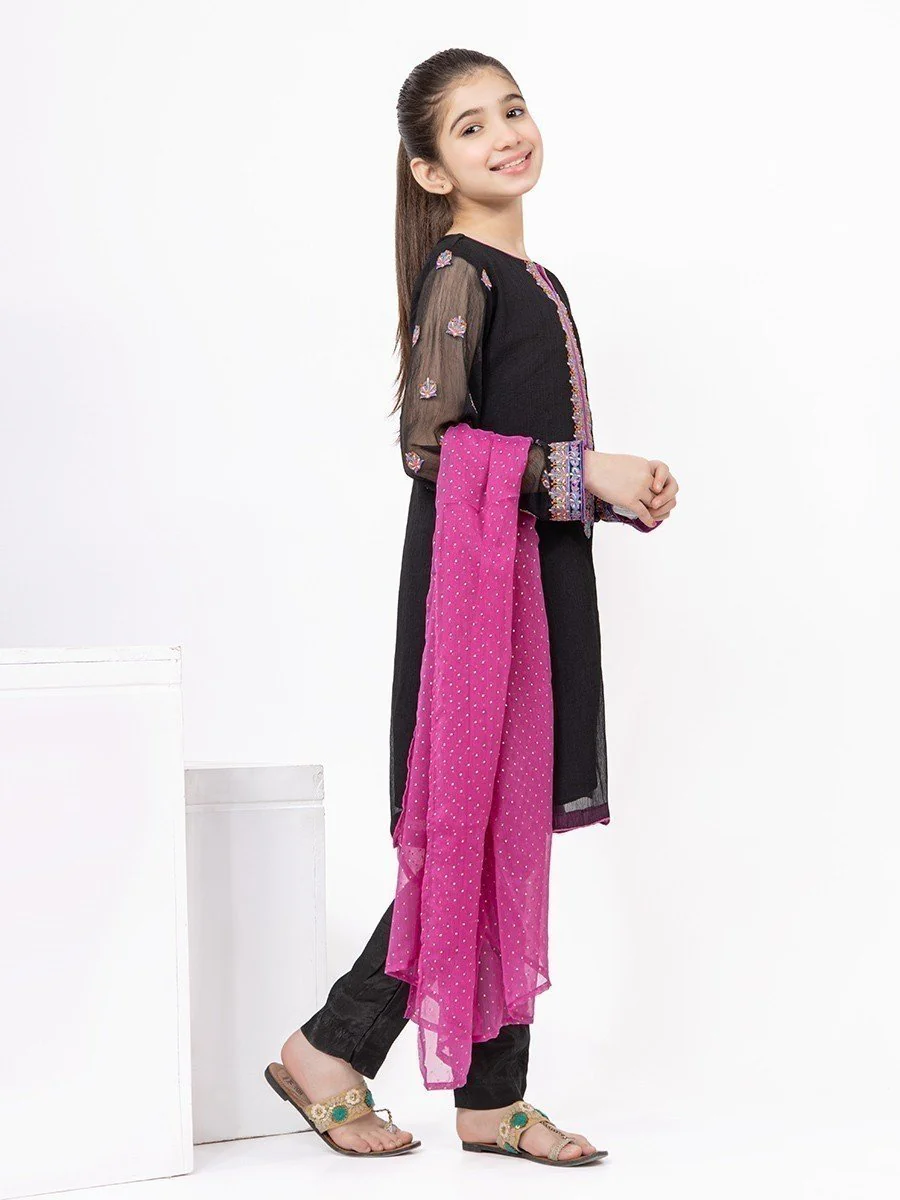 Embroidered Chiffon Suit - EGTP21-22178 - Image 7