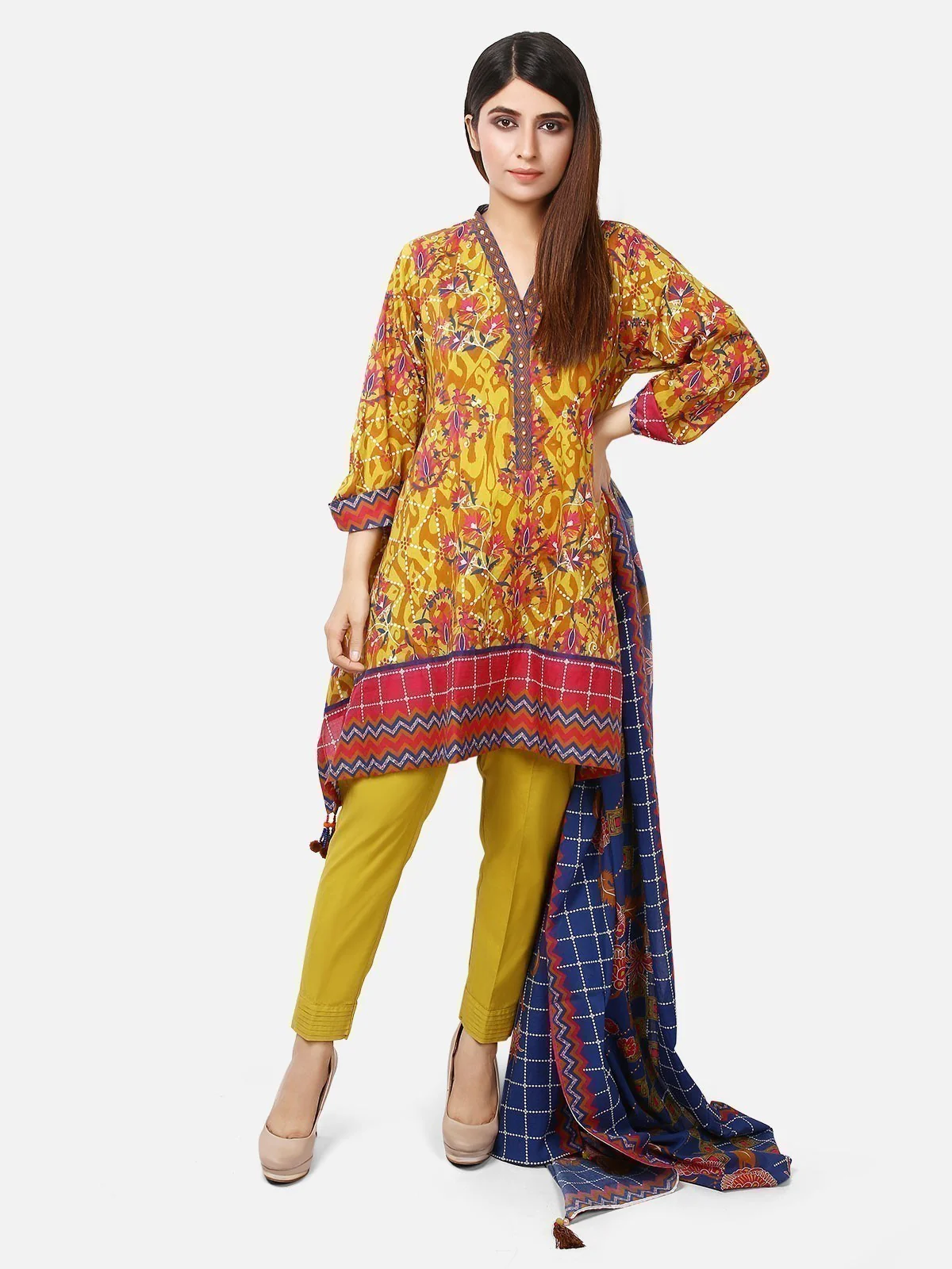 Printed Lawn Shirt Dupatta - ELU19A1-19632