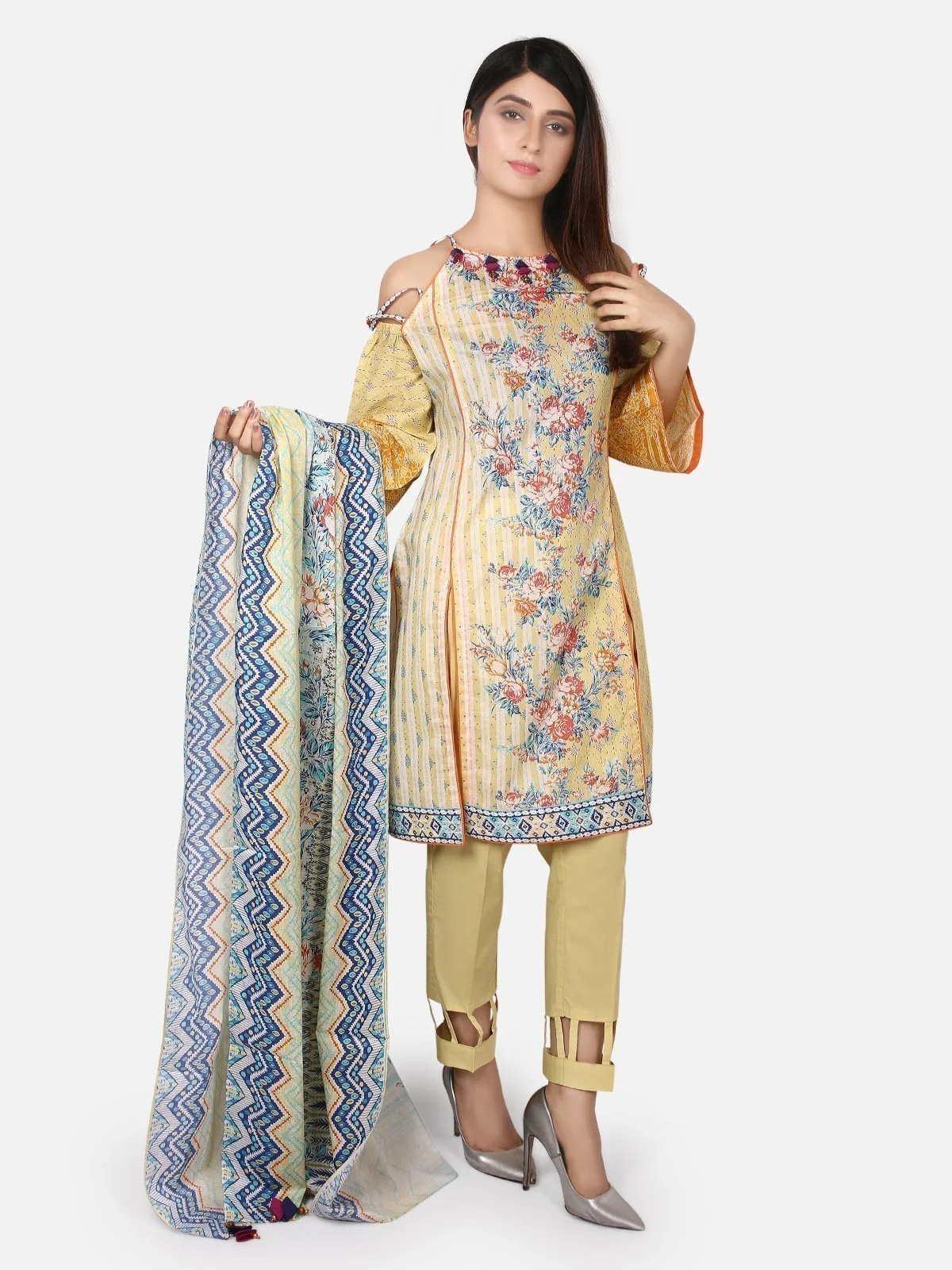 Printed Lawn Shirt Dupatta - ELU19A1-19638