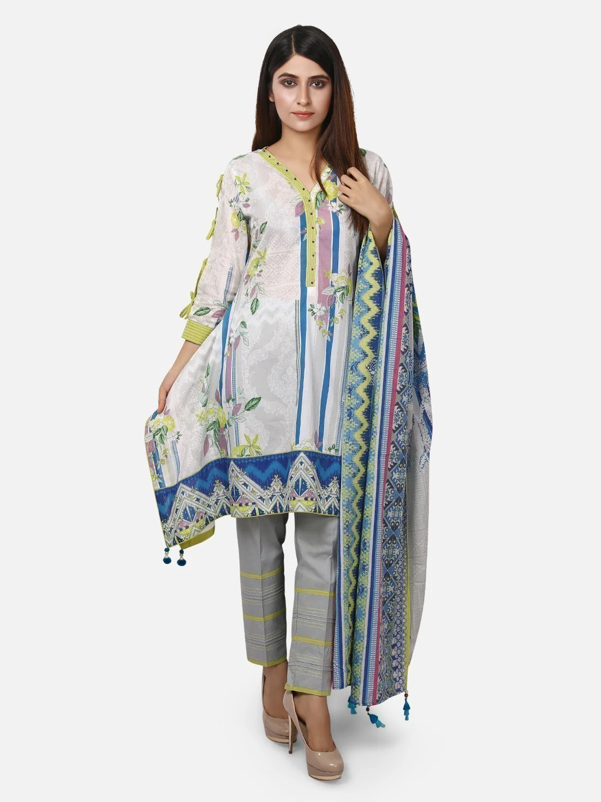 Printed Lawn Shirt Dupatta - ELU19A1-19641