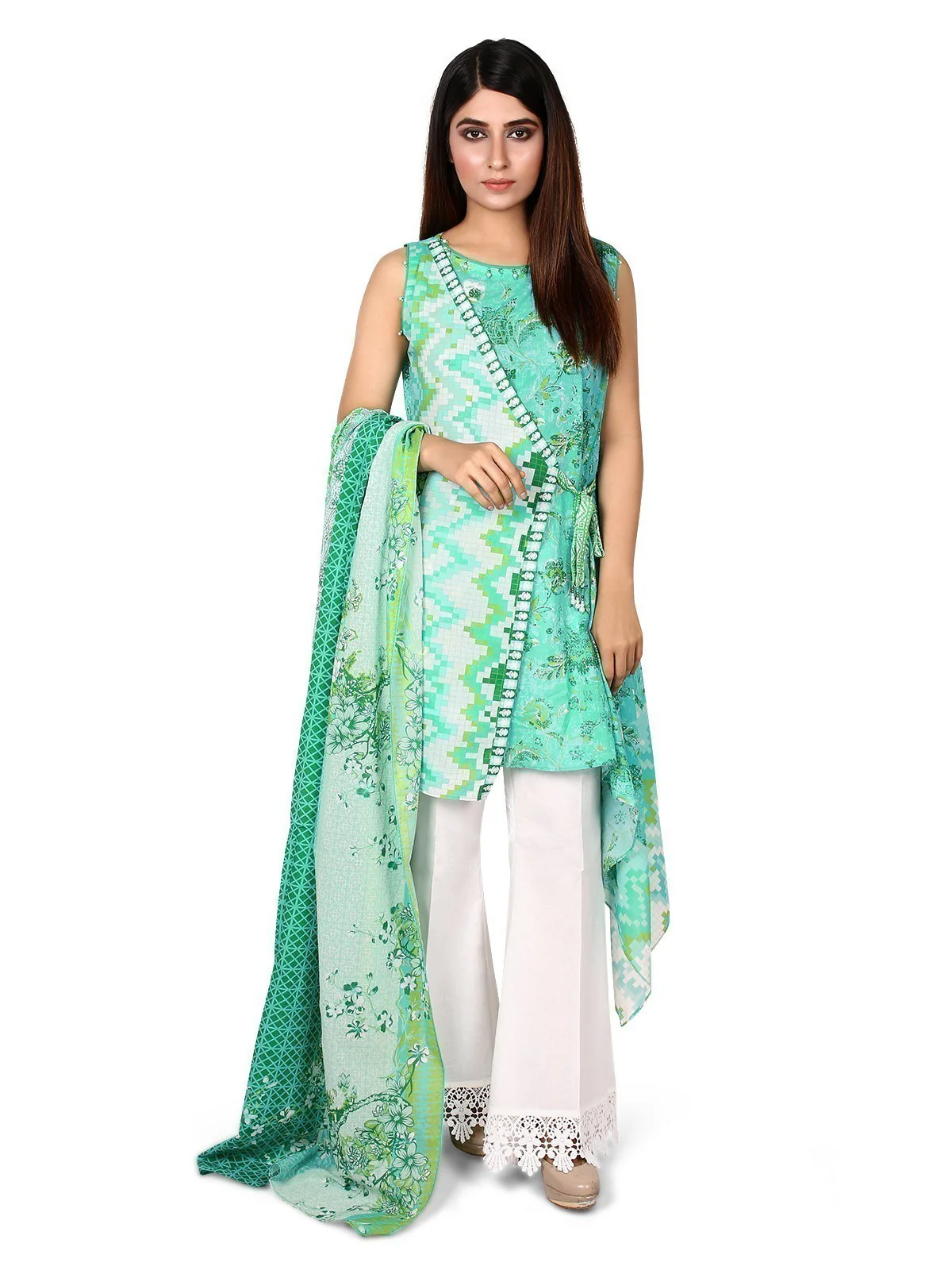Printed Lawn Shirt Dupatta - ELU19A1-19643