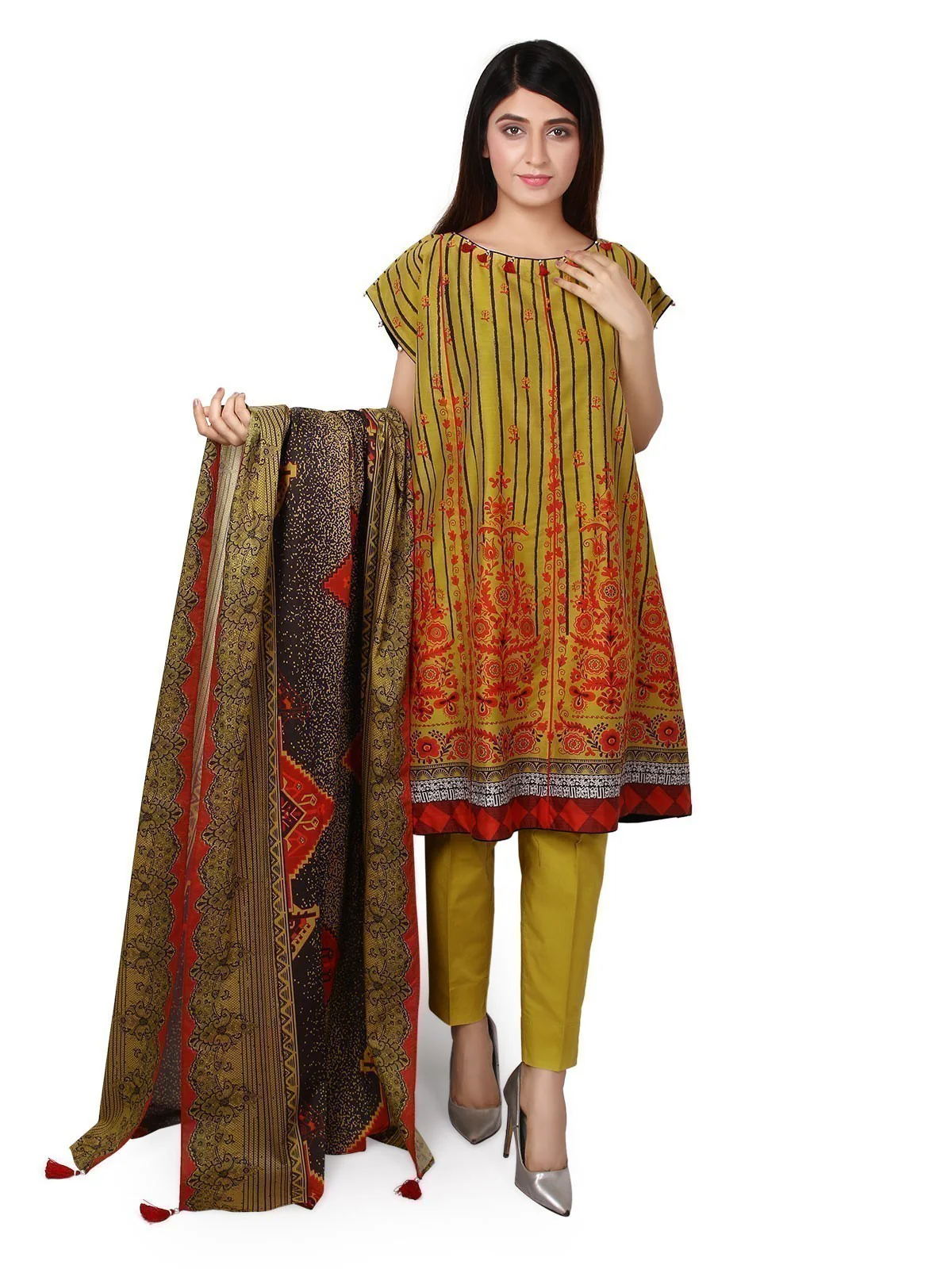 Printed Lawn Suit - ELU19A1-19648