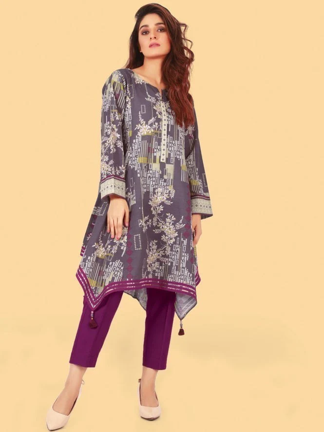 Printed Khaddar Shirt Trouser - ELU19A10-19908