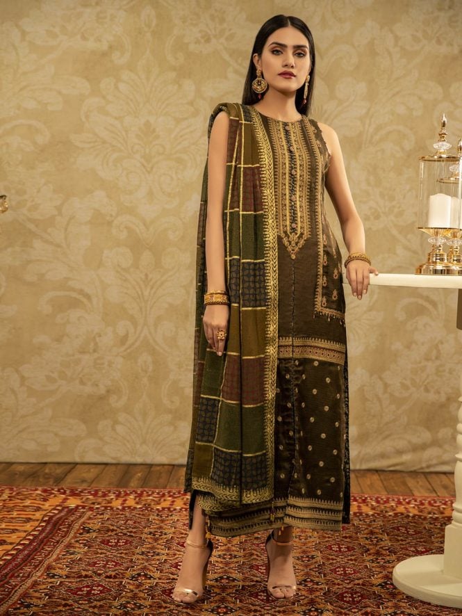 Embroidered Cotton Suit - ELU19C9-19943