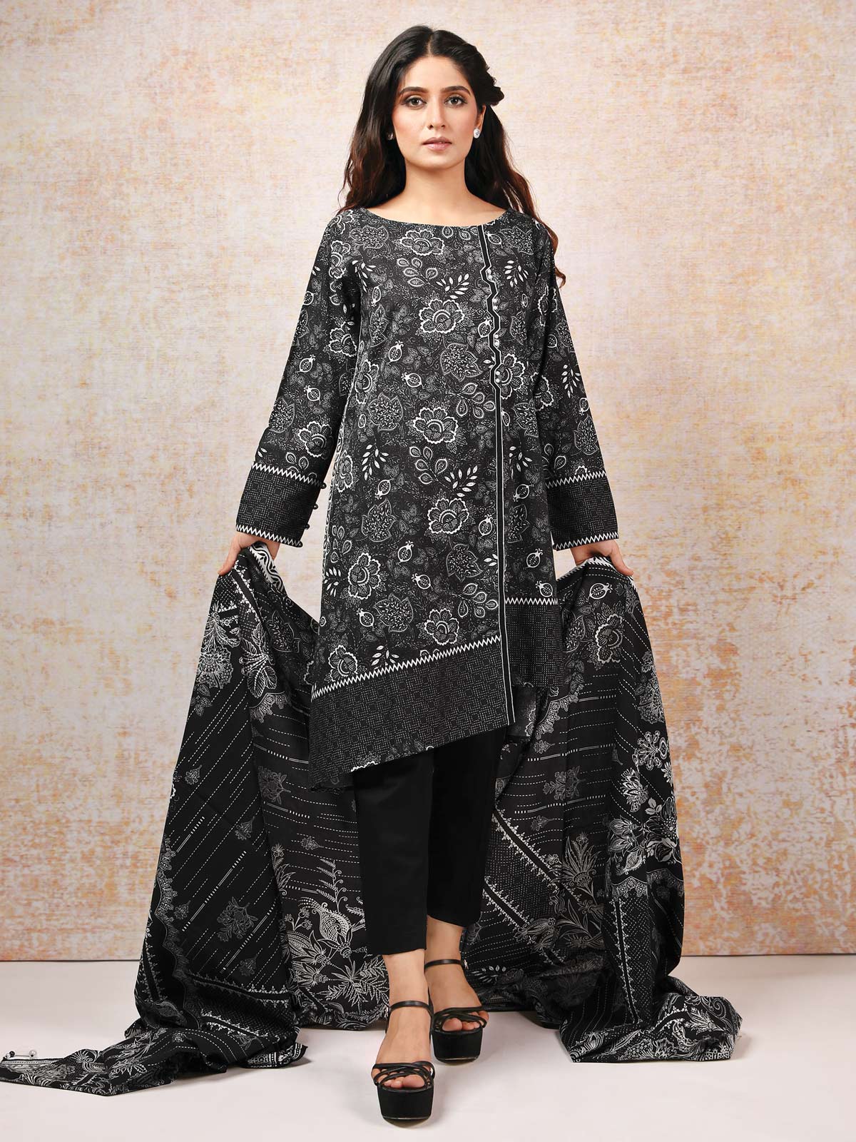 Printed Lawn Shirt Dupatta - ELU19M7-19748