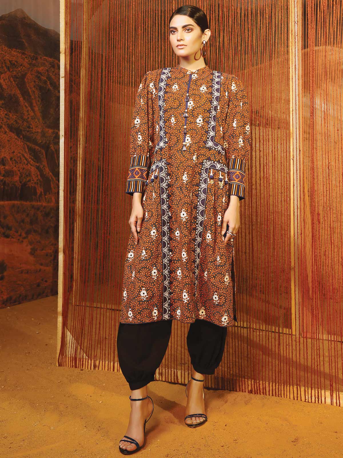 Embroidered Khaddar Shirt Trouser - ELU19W8-19852