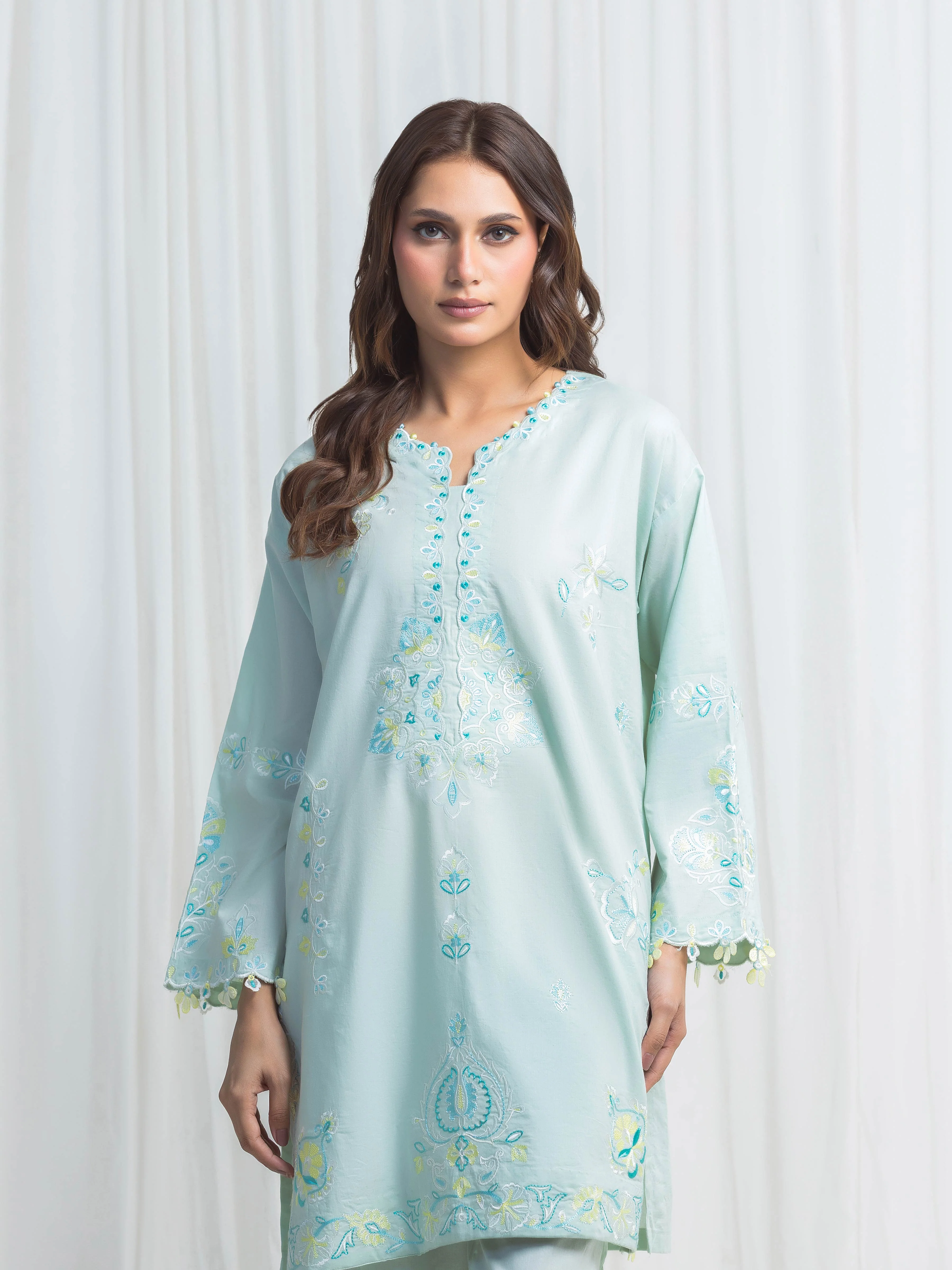 Embroidered Cambric Co-Ord Set - EWTKED6-86125ST - Image 2