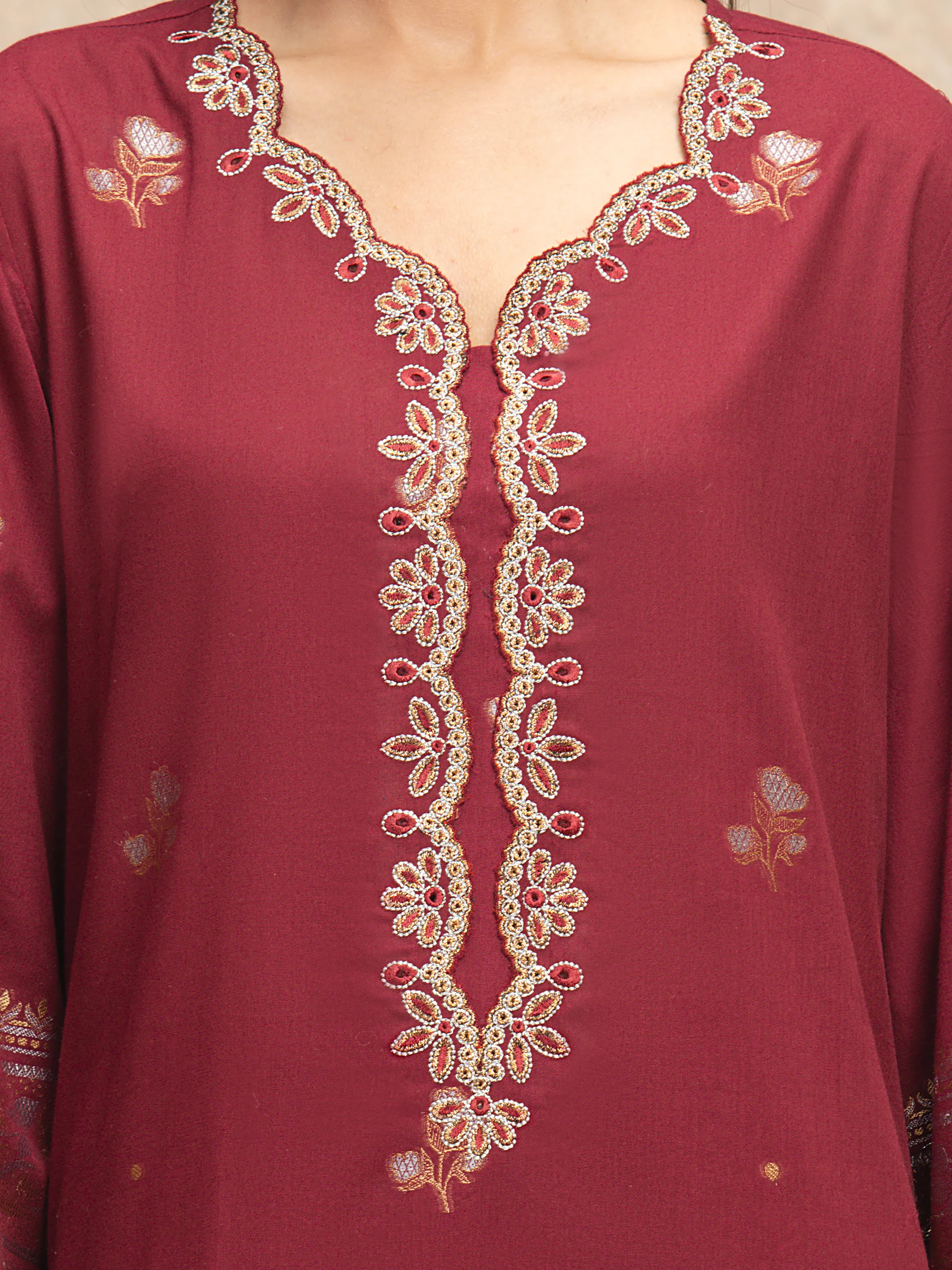 Embroidered  Jacquard  Shirt - EWU5V3-31851S - Image 4