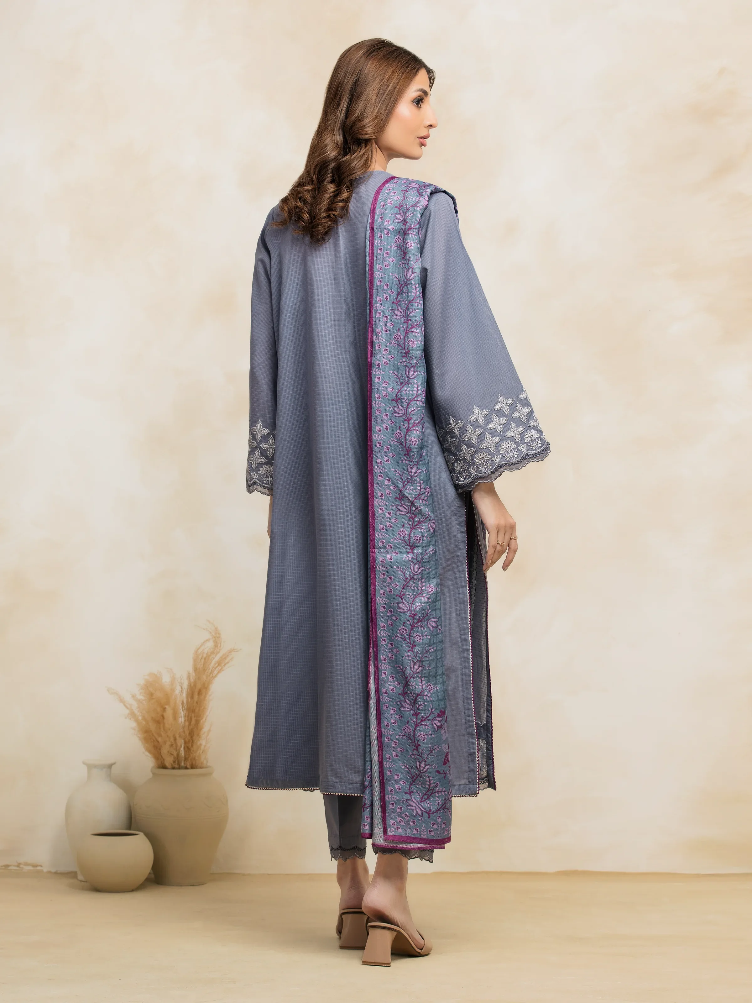 Embroidered  Lawn Shirt Trouser - EWU5V1-31227ST - Image 2