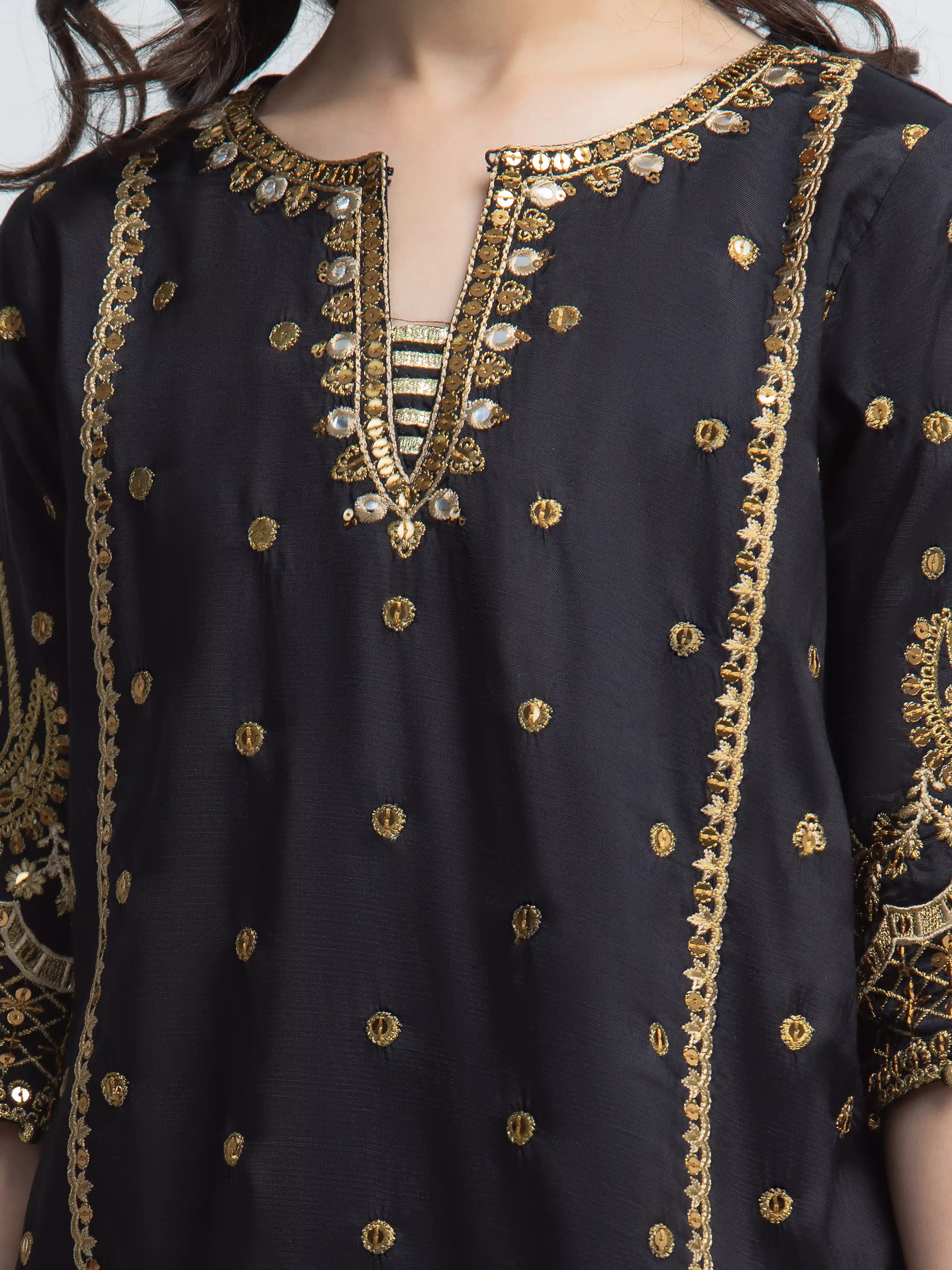Embroidered Silk Suit - EGTPLED5-50110-3P - Image 3