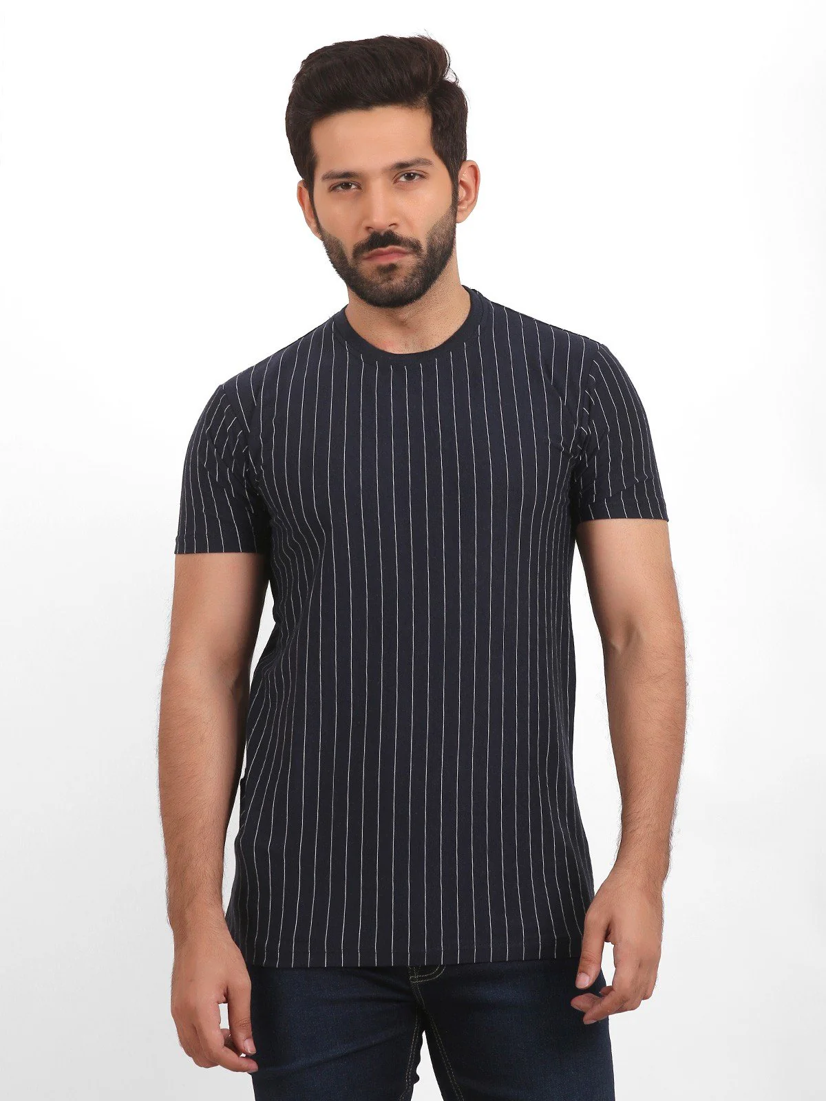Crew Neck Striped Tee - EMTGT20-013 - Image 4