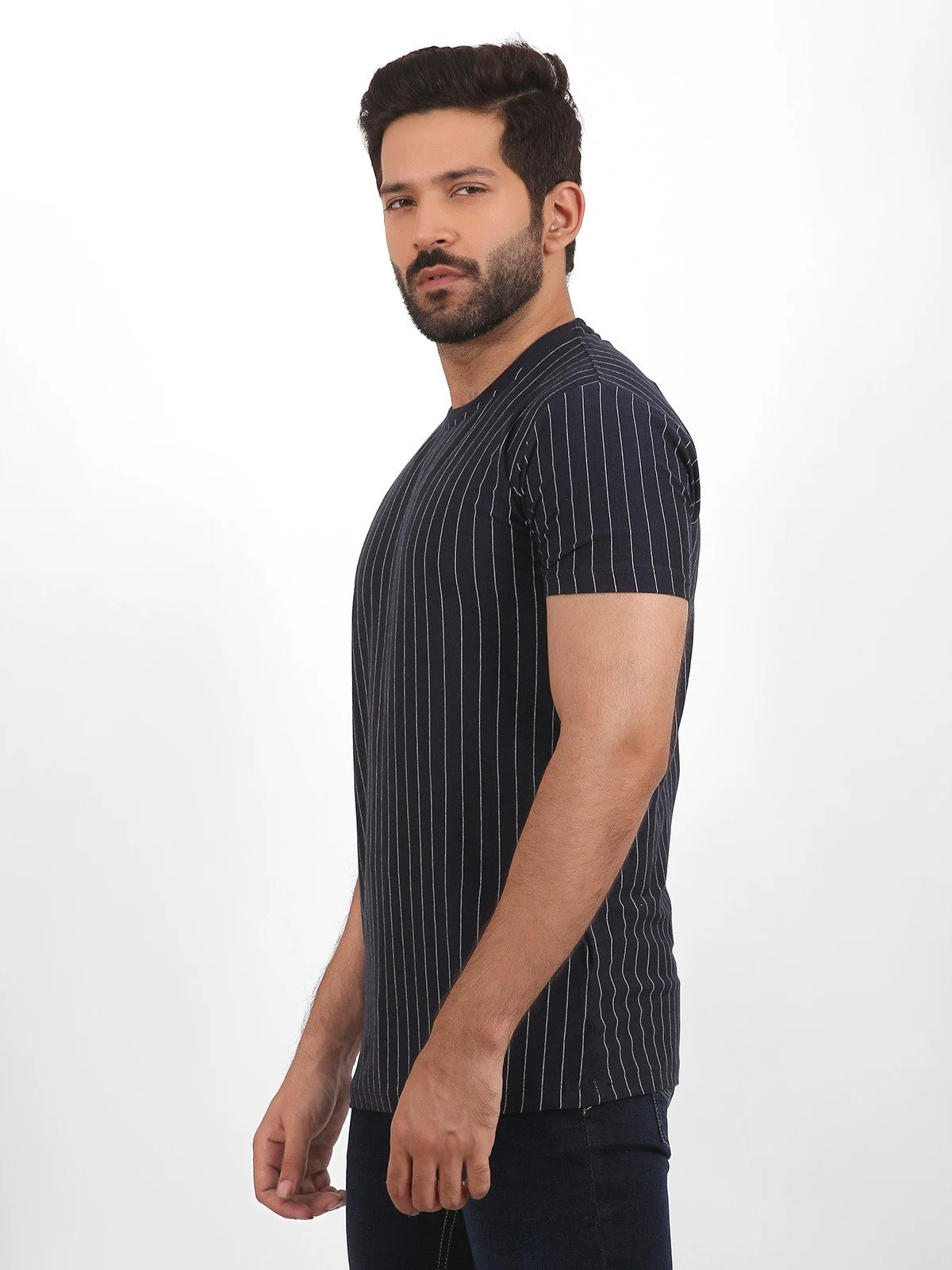 Crew Neck Striped Tee - EMTGT20-013 - Image 5