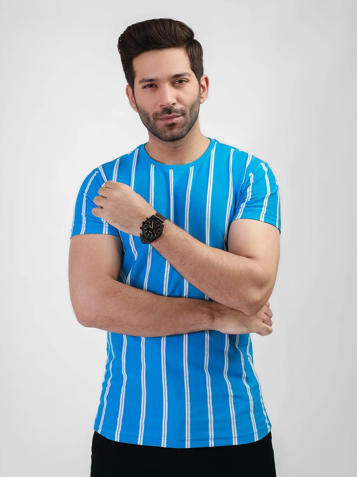 Crew Neck Striped Tee - EMTGT21-009