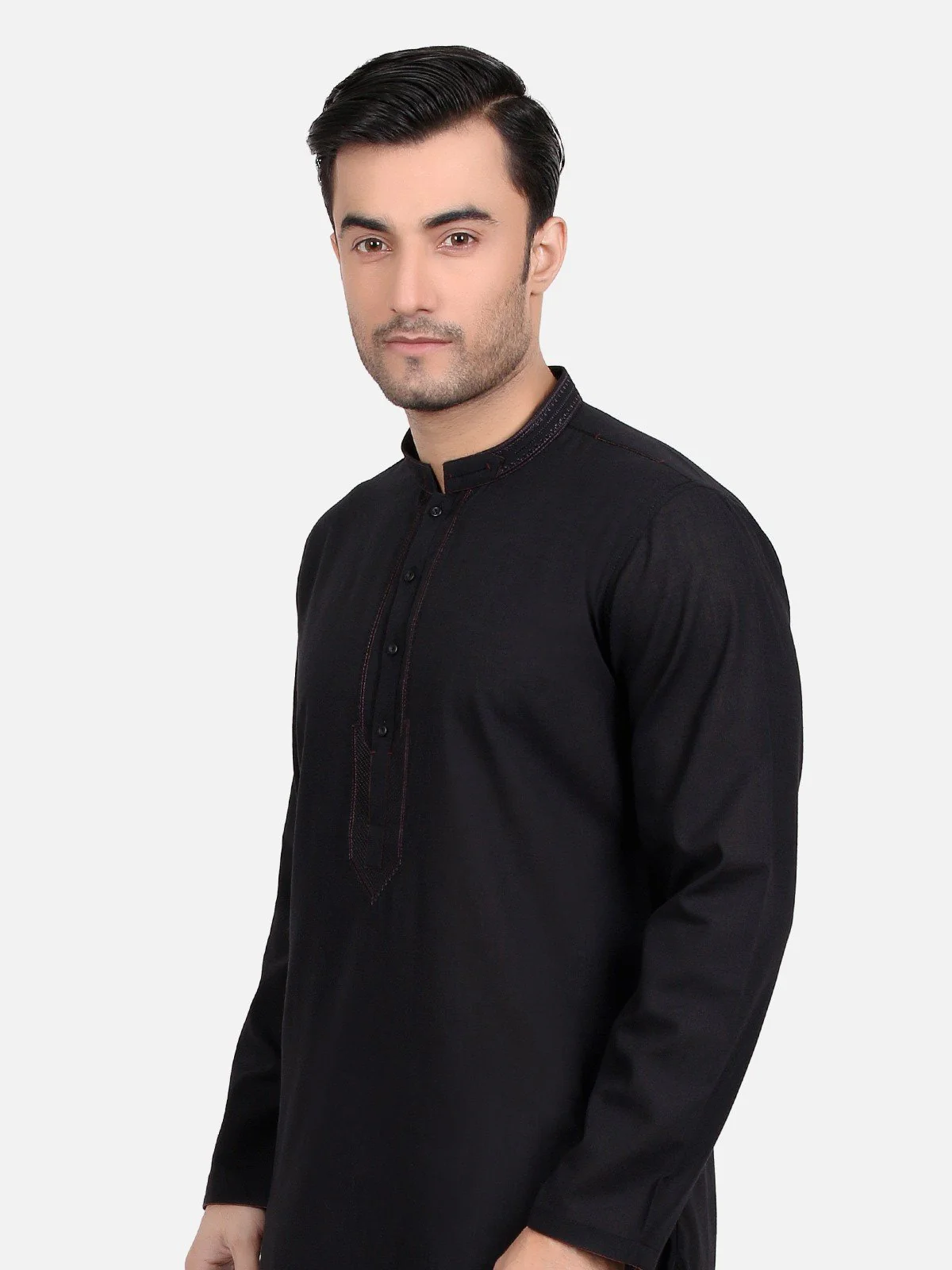 Embroidered Silk Kurta - EMTK18S-9589 - Image 4