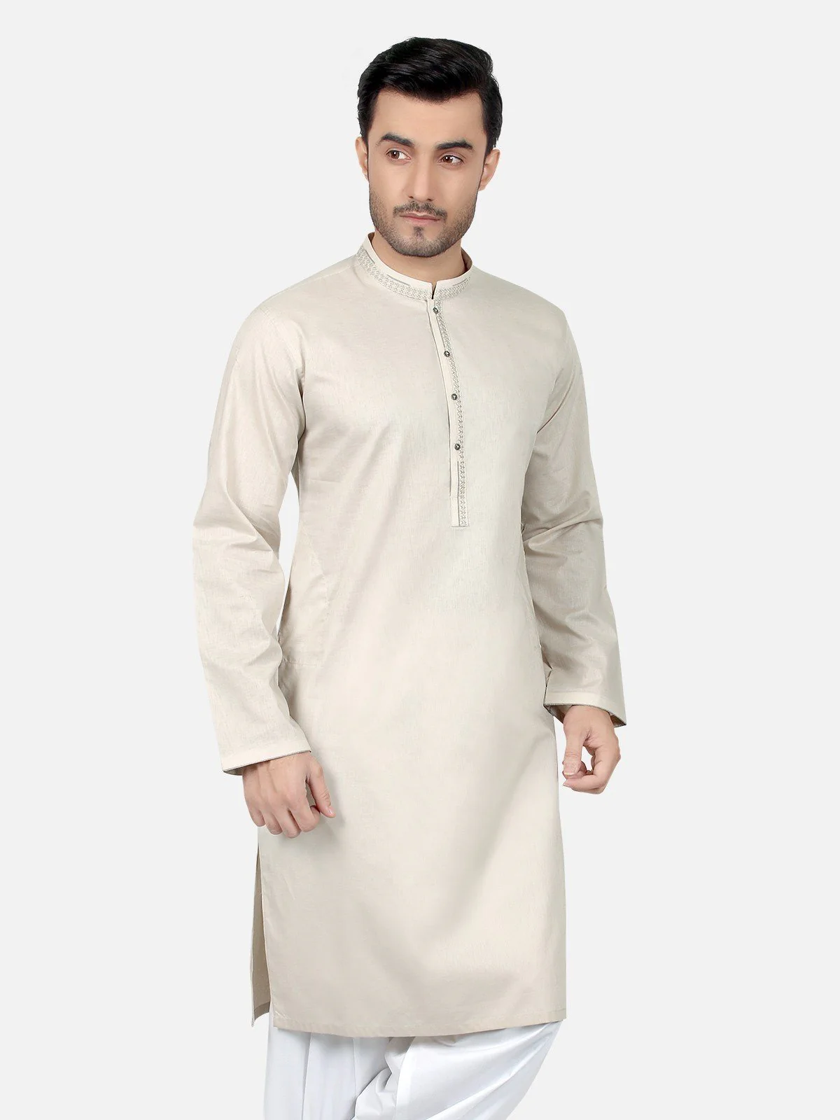 Embroidered Cotton Kurta - EMTK18S-9628 - Image 3