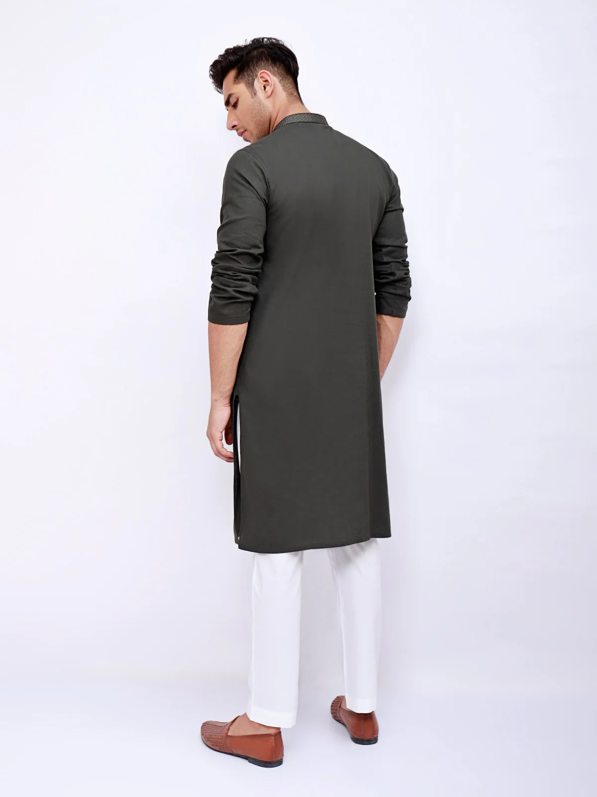 Embroidered Cotton Kurta - EMTK21S-99043 - Image 3