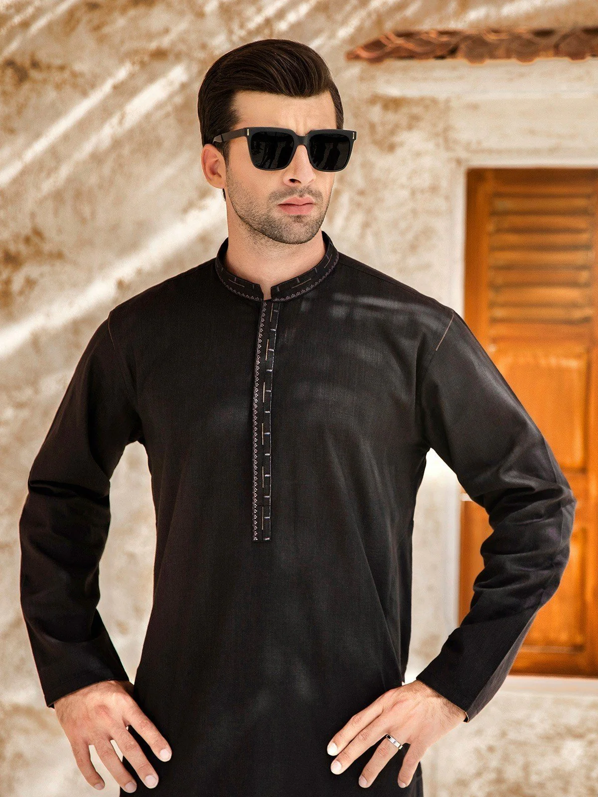 Embroidered Cotton Kurta - EMTK21S-99055 - Image 4