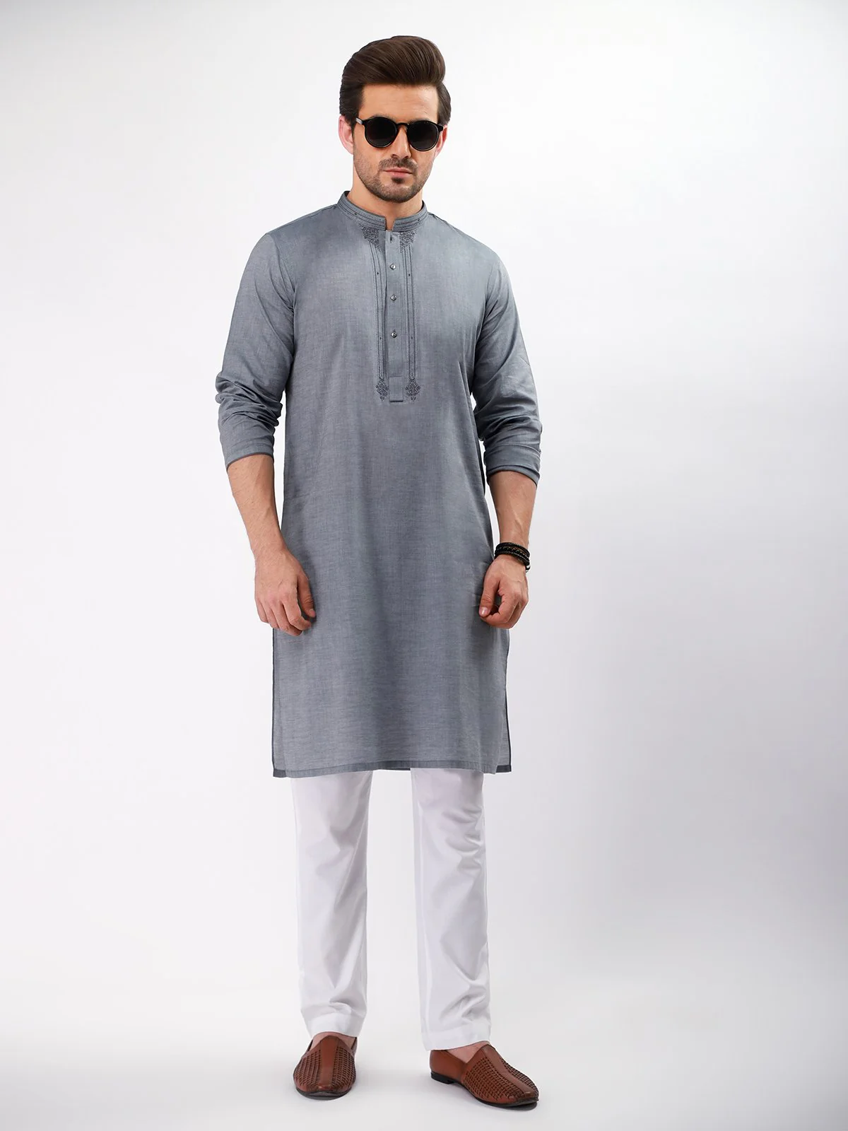 Embroidered Cotton Kurta - EMTK21S-99066