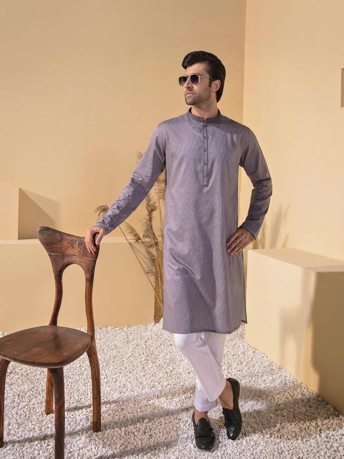 Embroidered Cotton Kurta - EMTK21S-99089 - Image 4