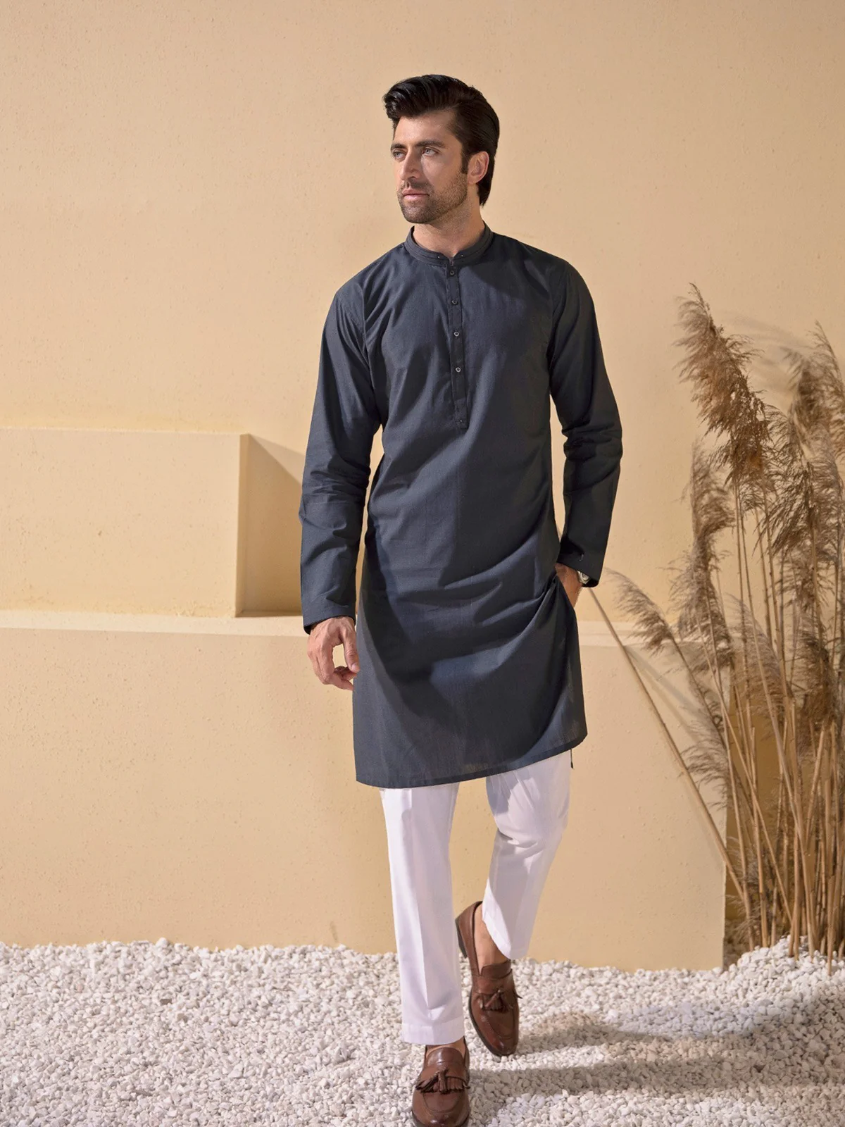 Embroidered Cotton Kurta - EMTK21S-99103 - Image 2
