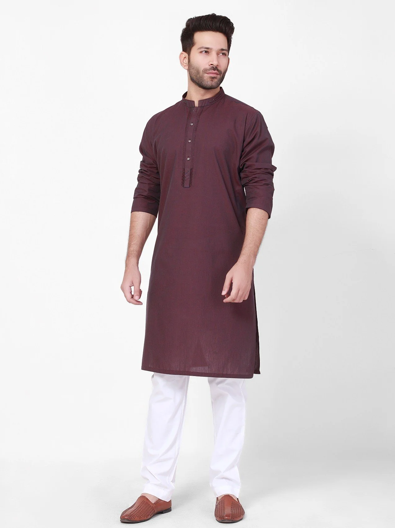 Embroidered Cotton Kurta - EMTK21S-99107 - Image 4