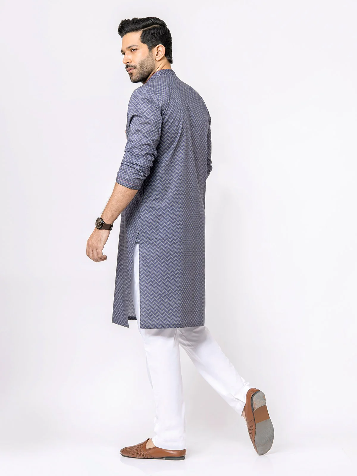 Embroidered Cotton Kurta - EMTK22S-99121 - Image 4
