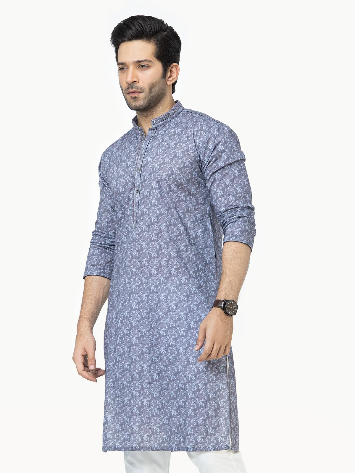 Embroidered Cotton Kurta - EMTK22S-99143 - Image 3