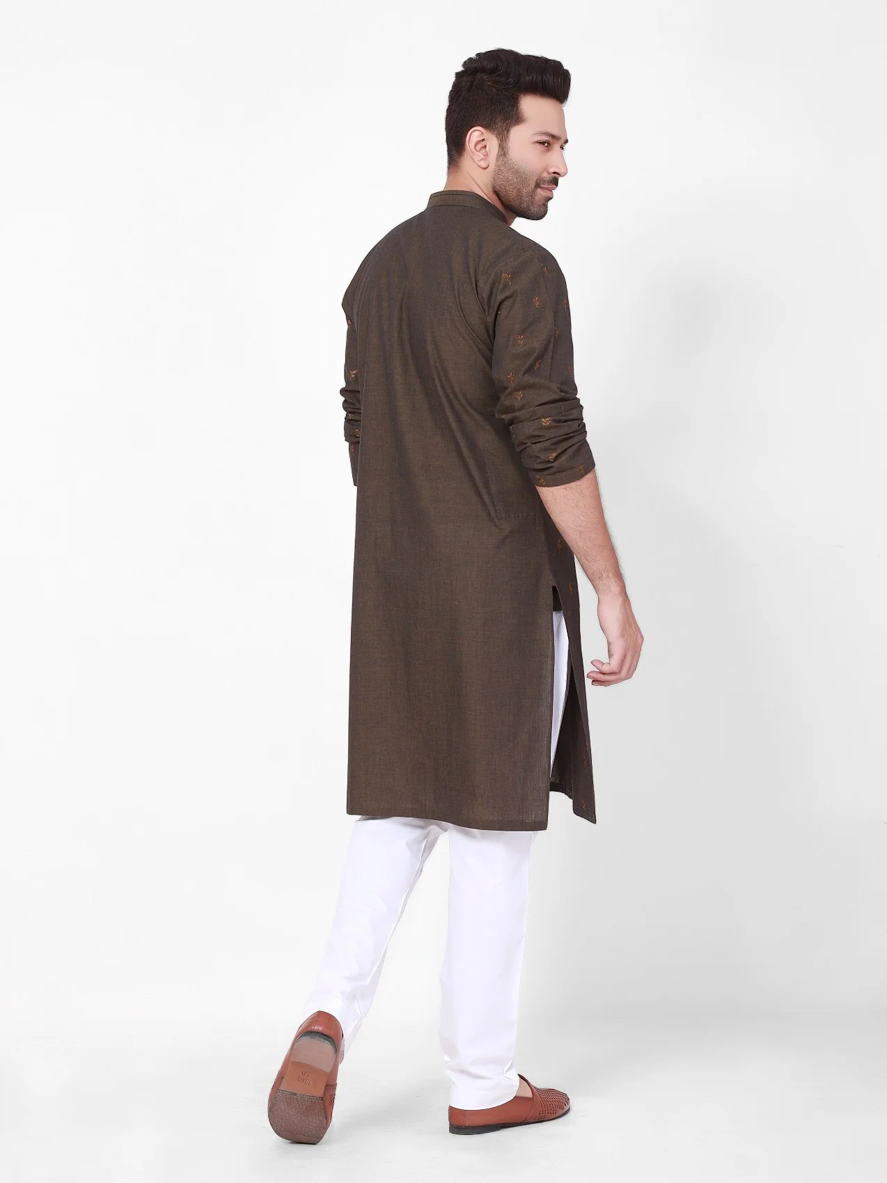 Embroidered Cotton Kurta - EMTKC21-061 - Image 3
