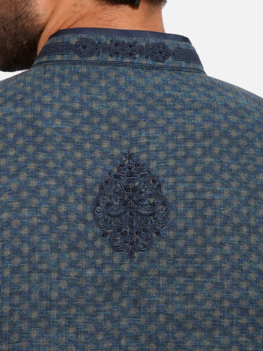 Embroidered Cotton Kurta - EMTKF20-002 - Image 4