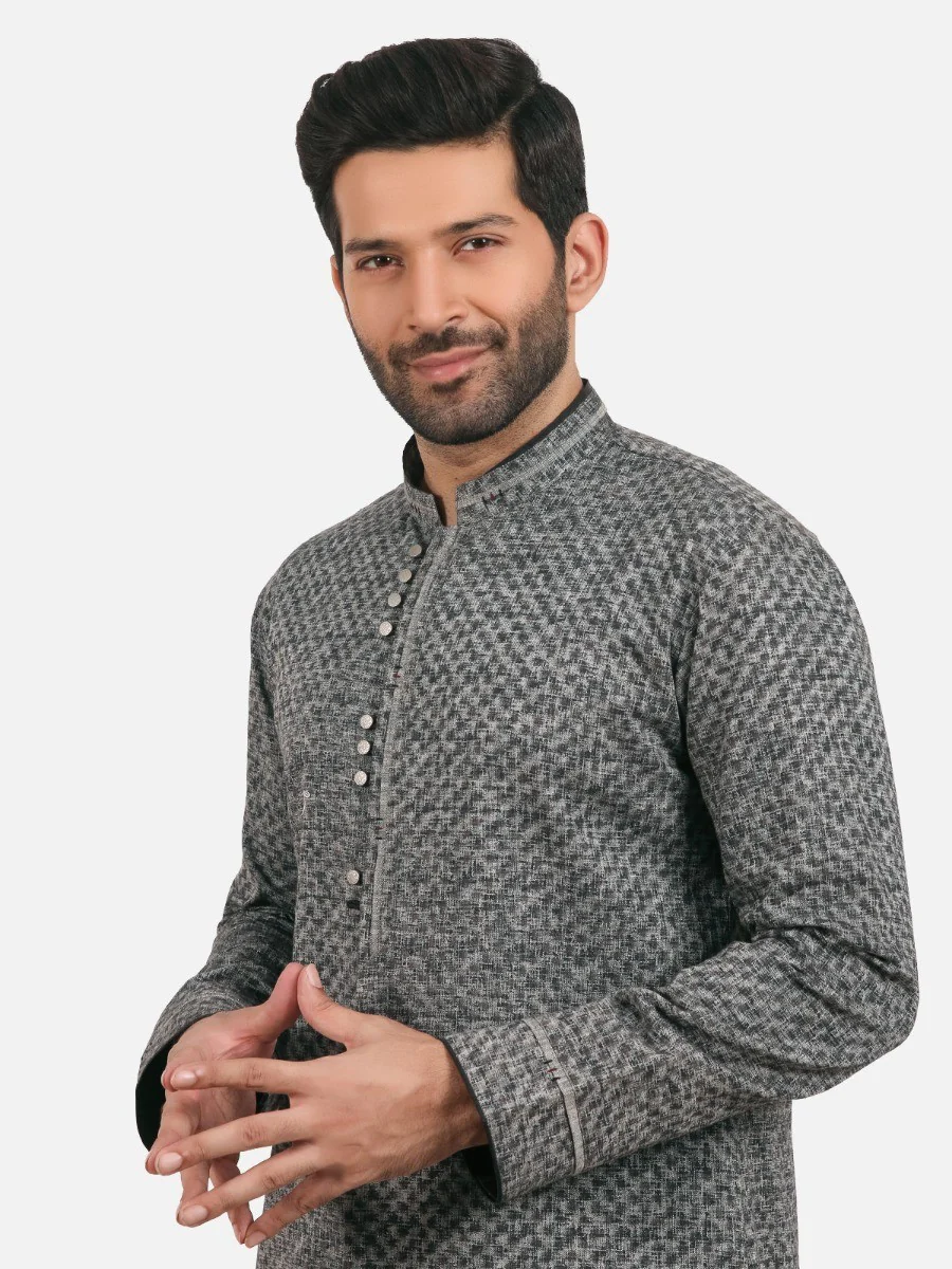 Embroidered Cotton Kurta - EMTKF20-005 - Image 3
