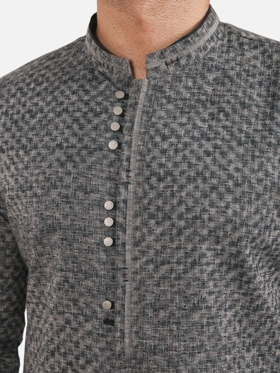 Embroidered Cotton Kurta - EMTKF20-005 - Image 5