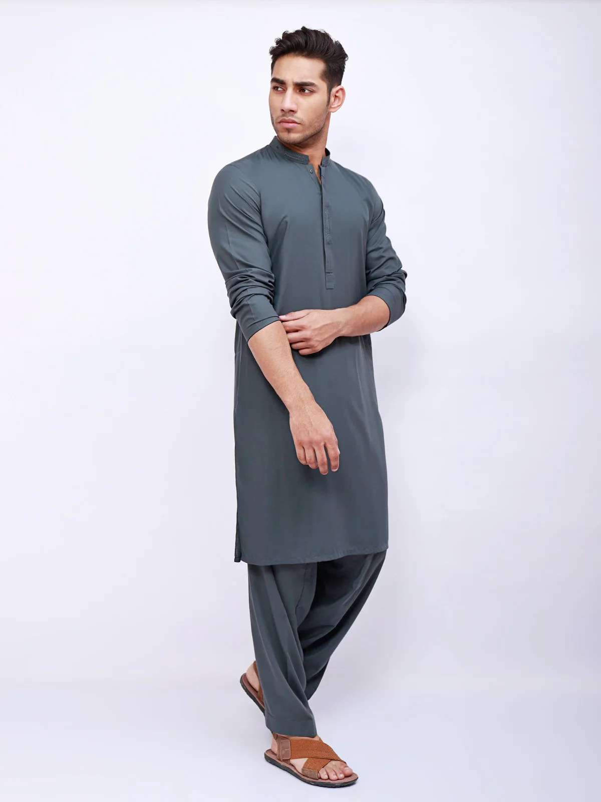 Embroidered Blended Shalwar Kameez - EMTKS21S-40900 - Image 2