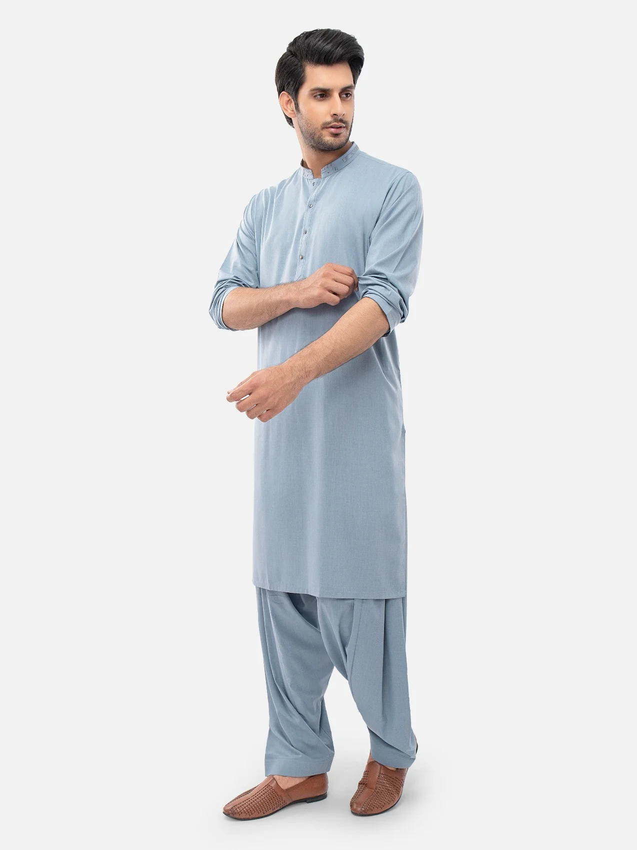 Embroidered Blended Shalwar Kameez - EMTKS21S-40923 - Image 3