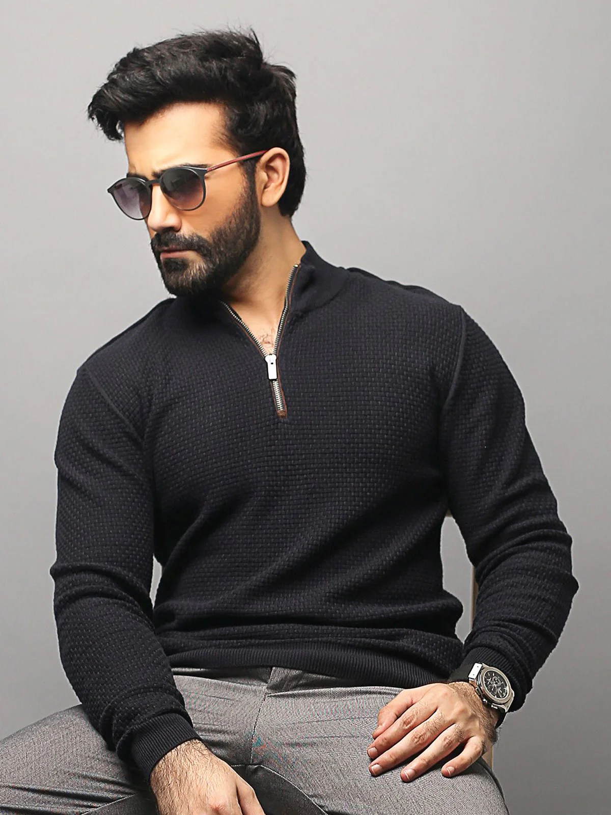 Quarter Zip-Up Sweatshirt - EMTSS18-003 - Image 2