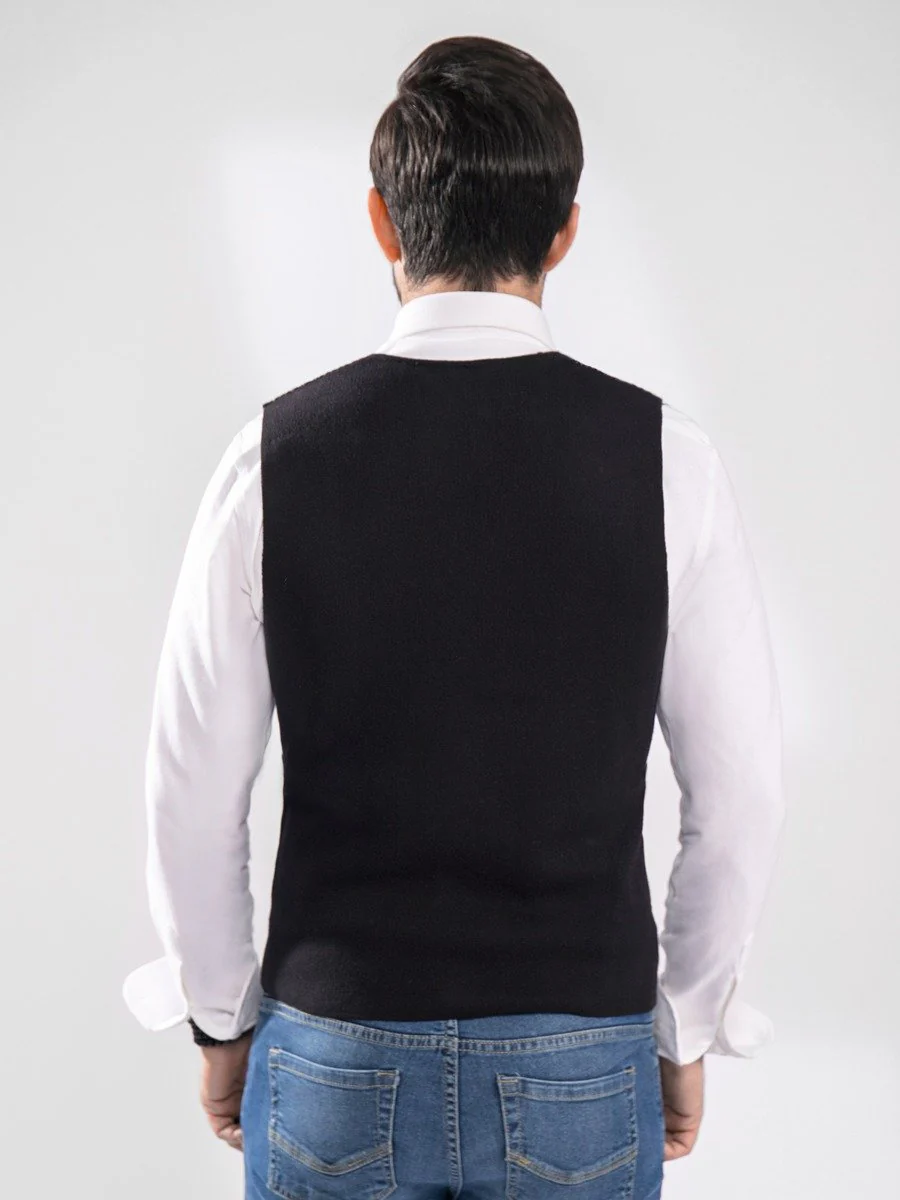 Textured Sleeveless Cardigan - EMTSWT20-022 - Image 4