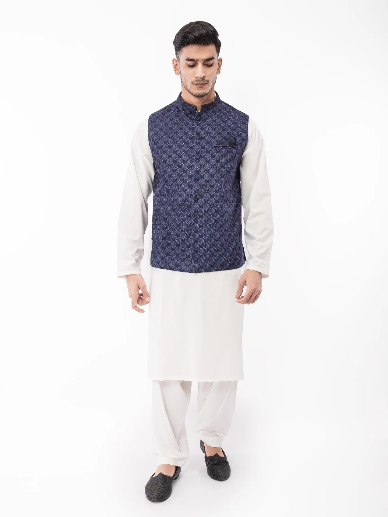 Embroidered Linen Waistcoat - EMTWCC21-076 - Image 2