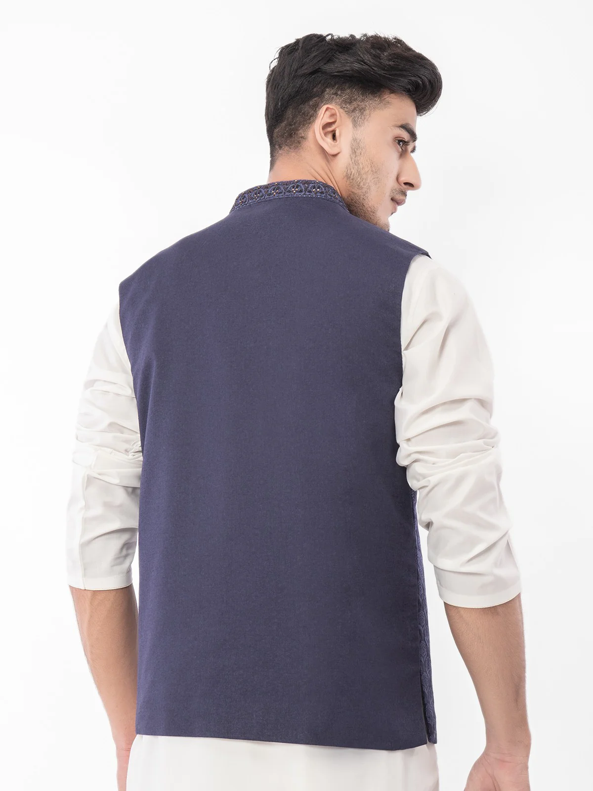 Embroidered Linen Waistcoat - EMTWCC21-076 - Image 4
