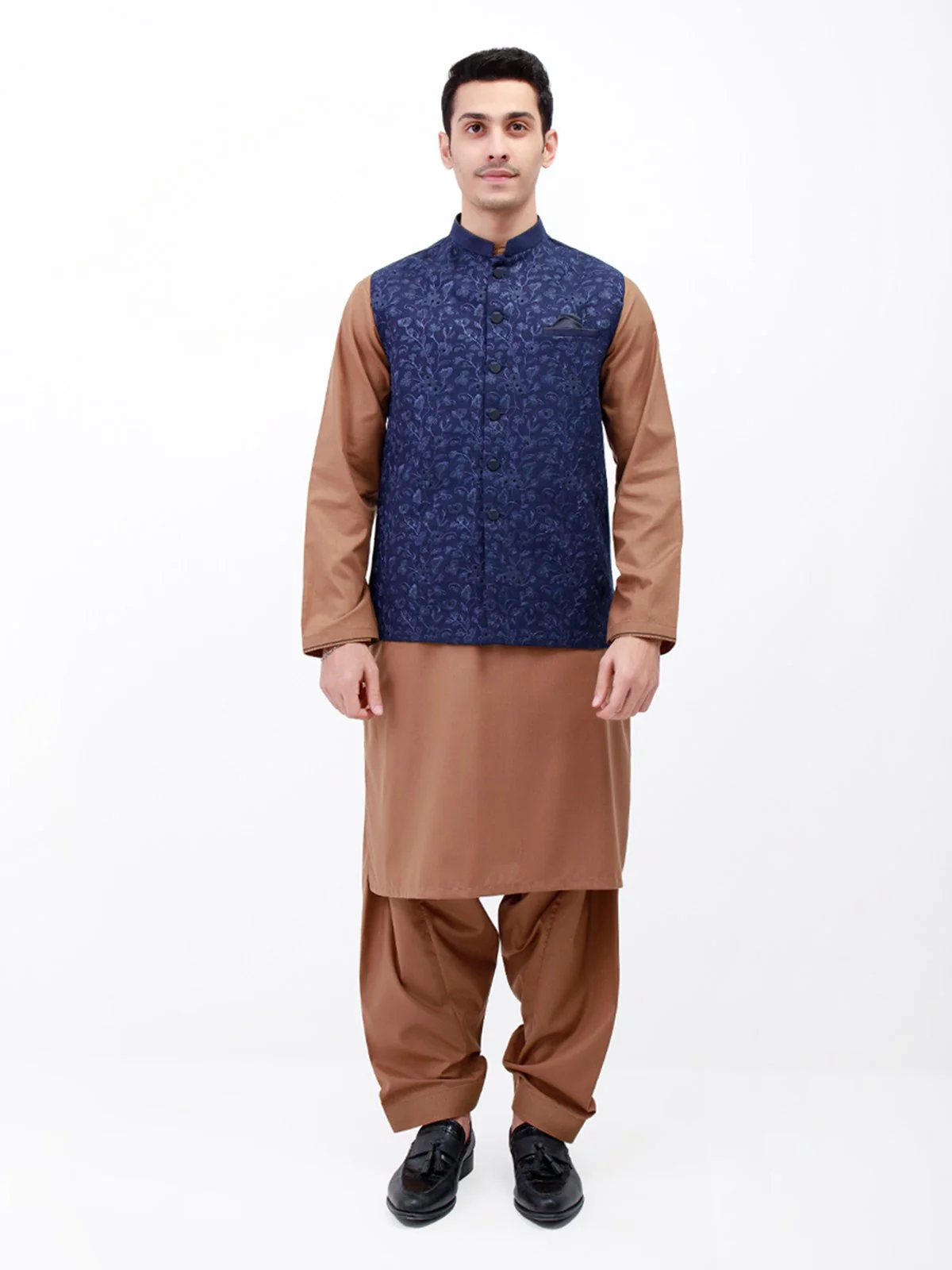 Embroidered Linen Waistcoat - EMTWCC21-077
