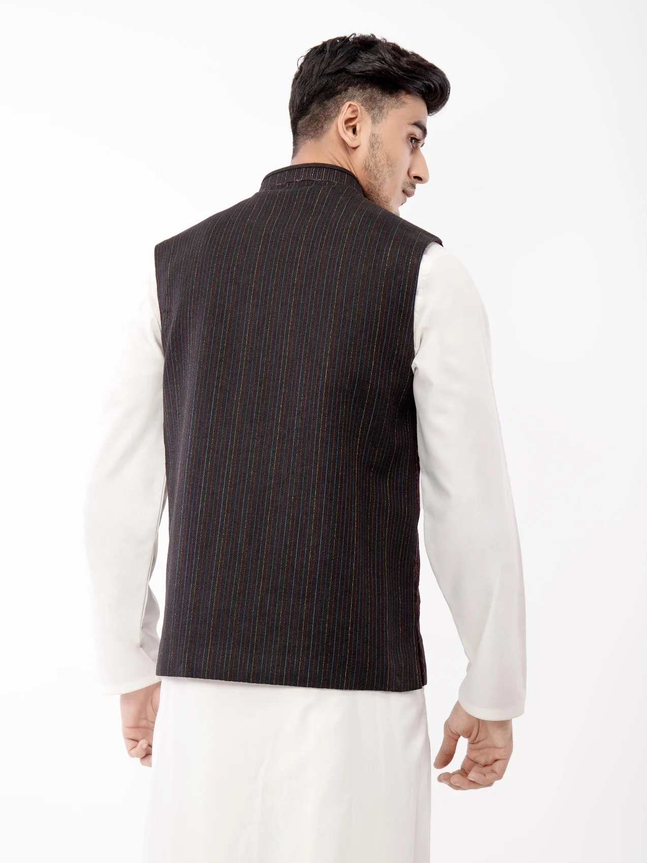 Embroidered Linen Waistcoat - EMTWCC21-078 - Image 3