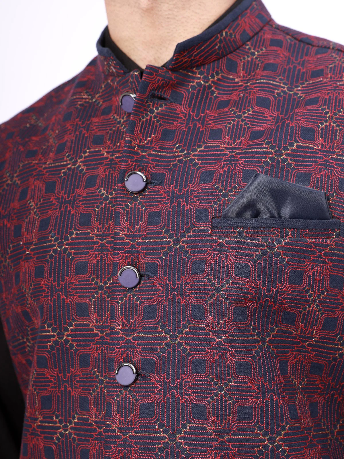 Embroidered Linen Waistcoat - EMTWCC21-080 - Image 3