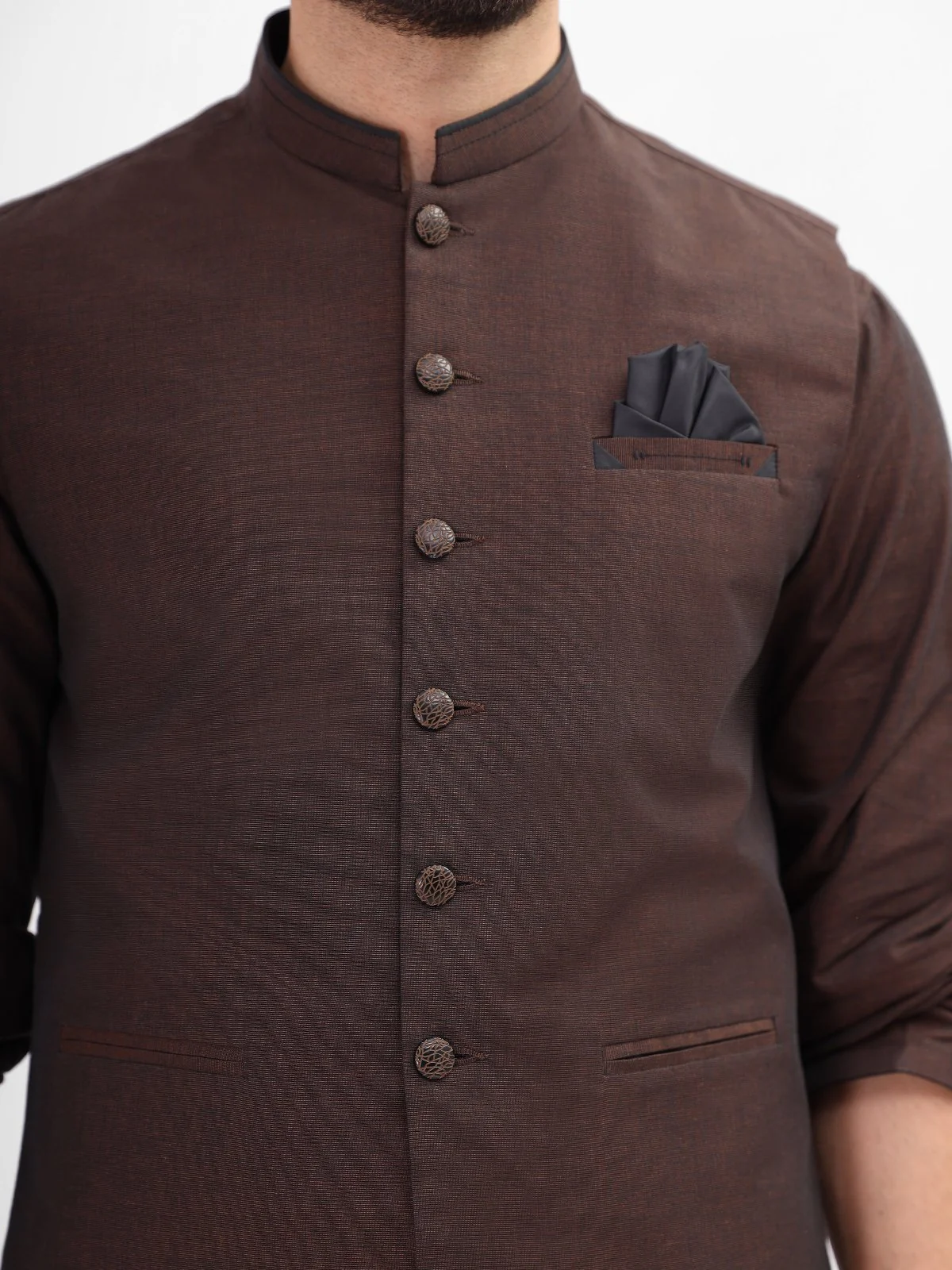 Embroidered Blended Waistcoat Suit - EMTWCS21-010 - Image 3