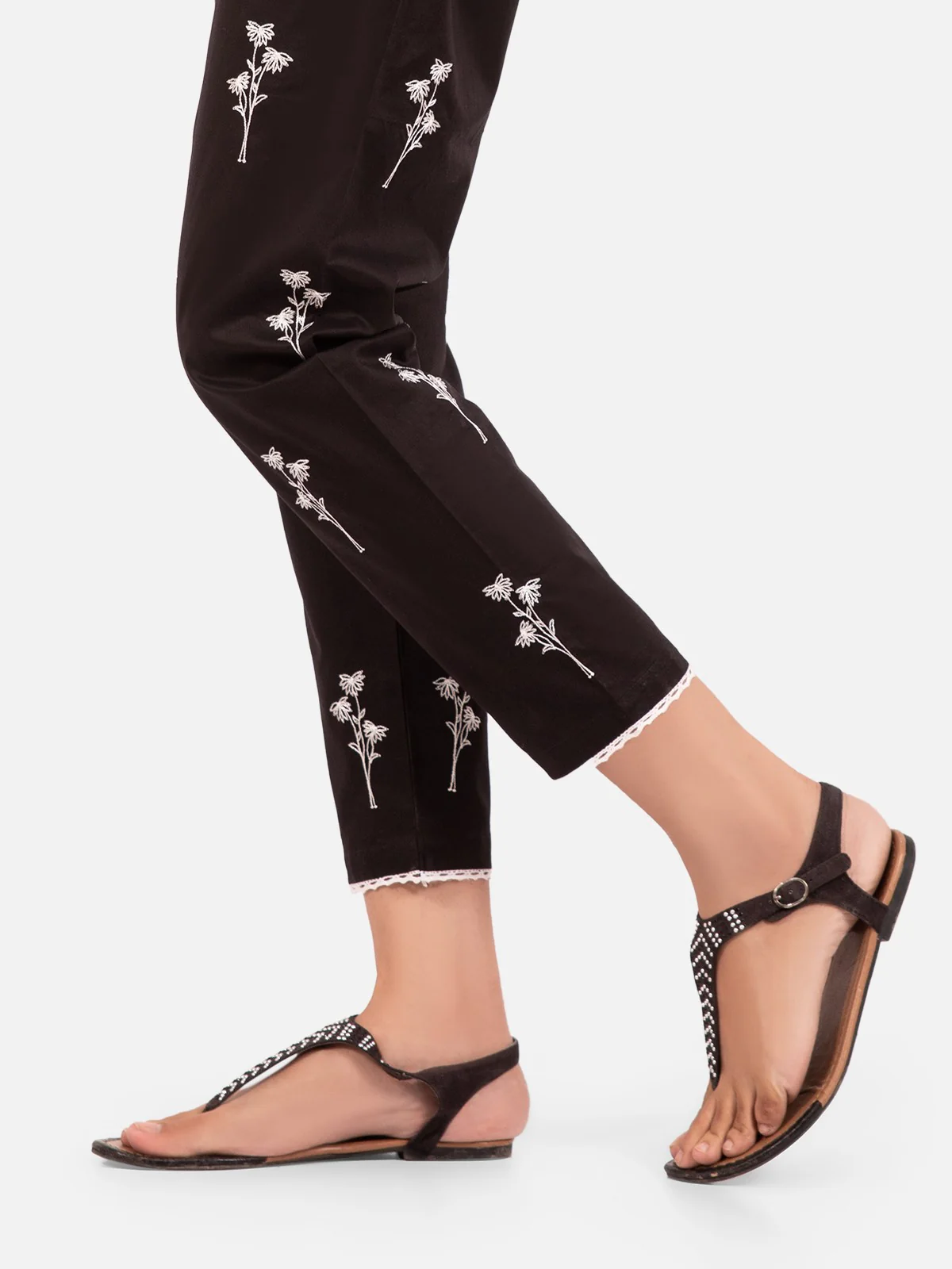Embroidered Cotton Trouser - EWBE20-76261 - Image 2