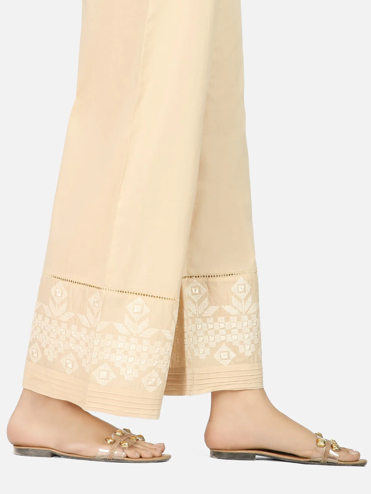 Embroidered Cotton Trouser - EWBE20-76265 - Image 2