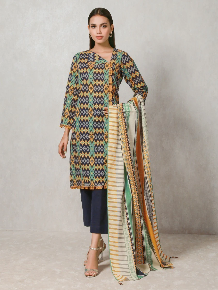 Printed Khaddar Suit - EWU20A10-20291