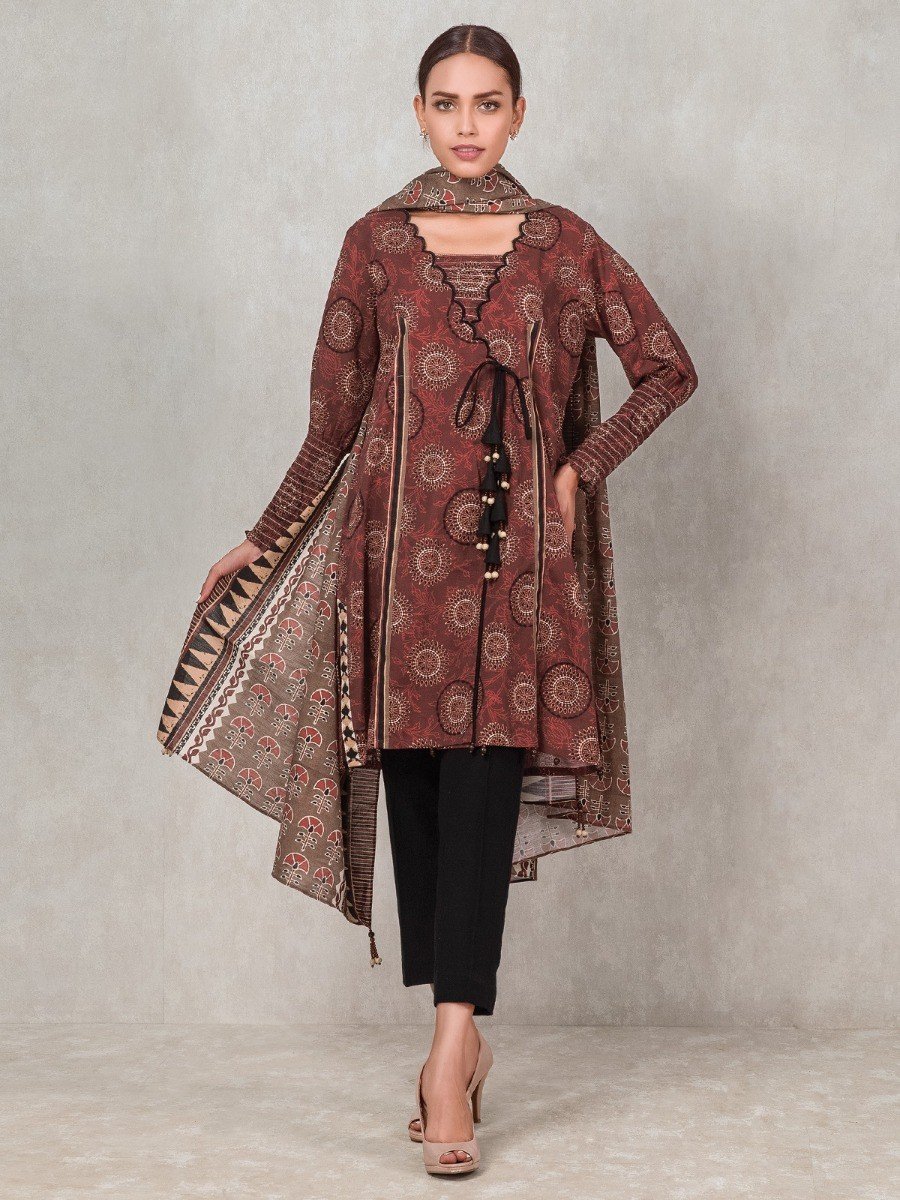 Printed Khaddar Suit - EWU20A10-20294