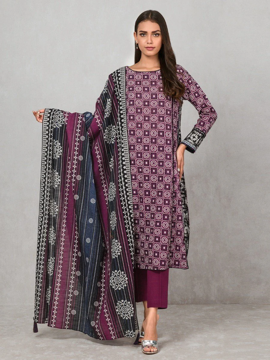 Printed Khaddar Suit - EWU20A10-20295