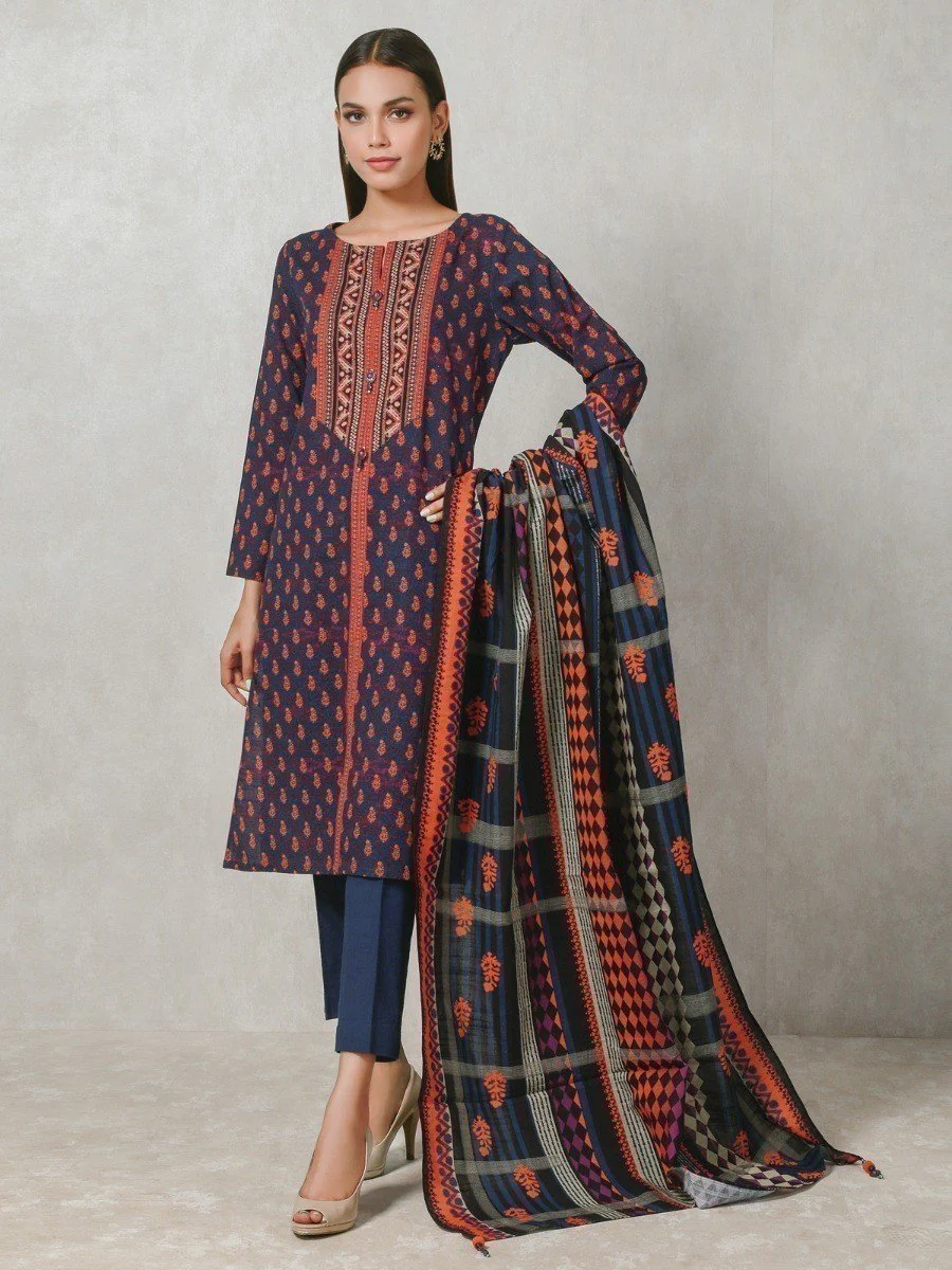 Printed Khaddar Suit - EWU20A10-20298