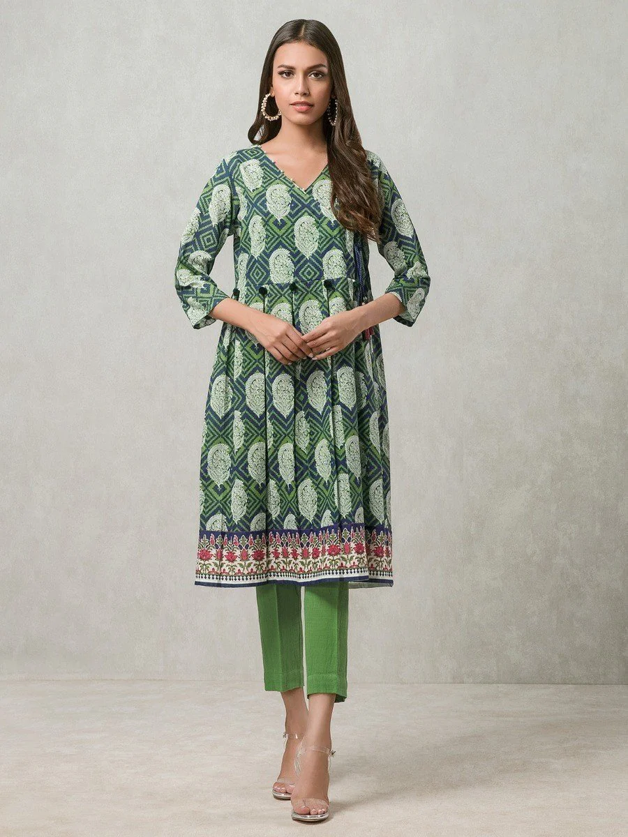 Printed Khaddar Shirt Trouser - EWU20A10-20309